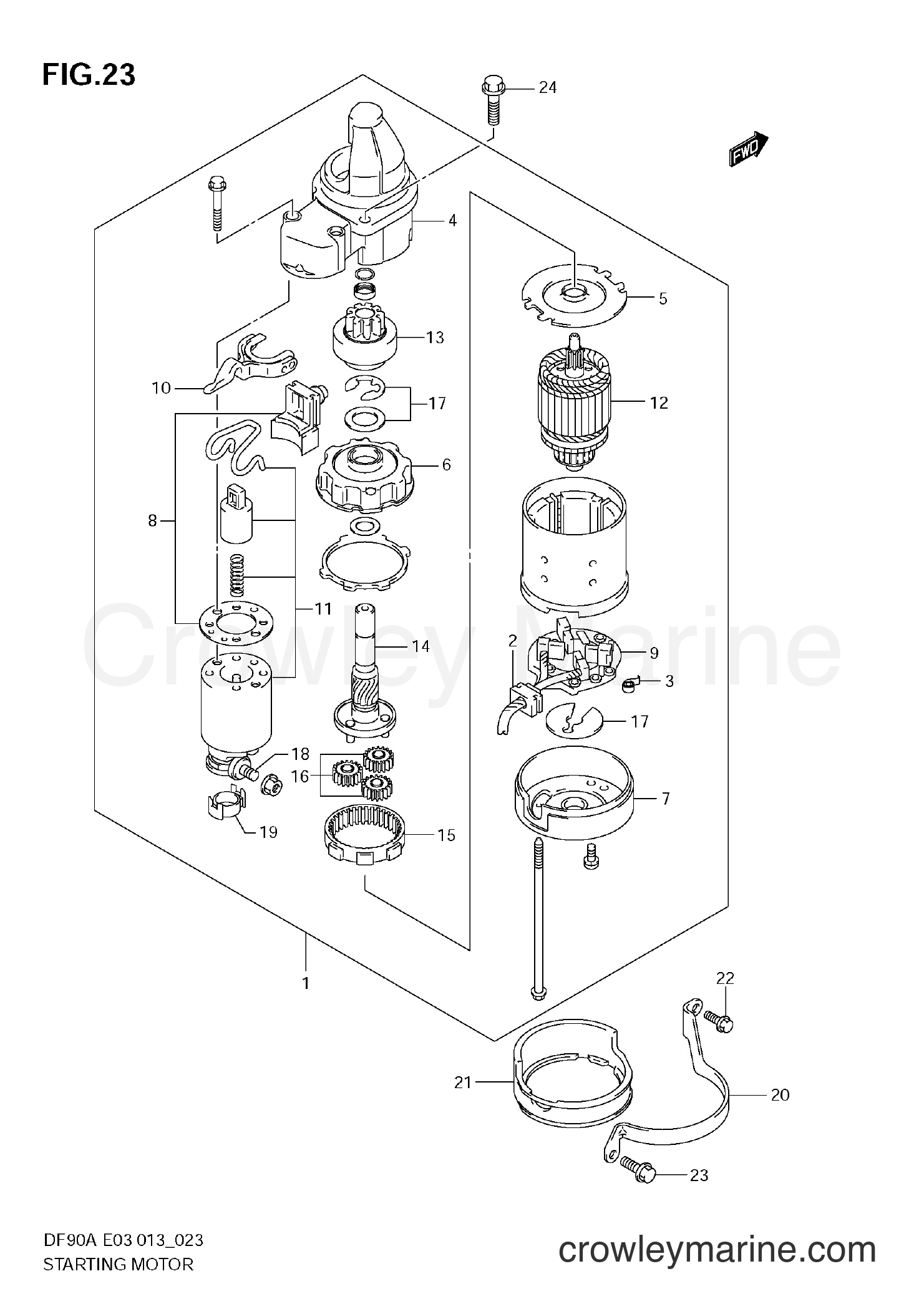 Suzuki Marine DF80A 08002F-310001~ - STARTING MOTOR