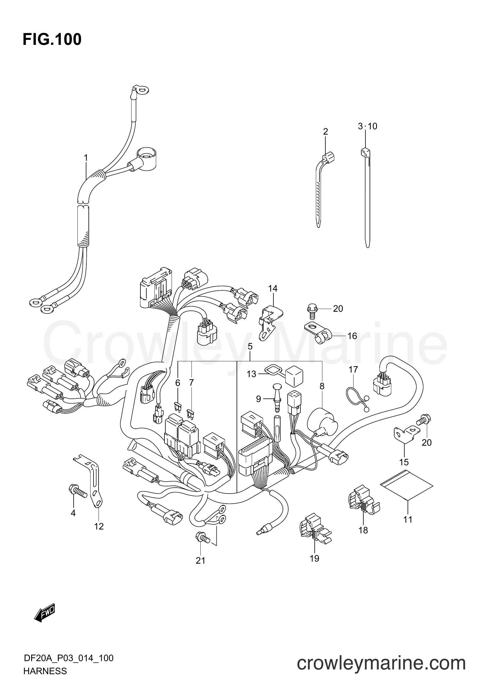 Suzuki Marine DF15A 02002F-410001~ - HARNESS (DF20A P03)