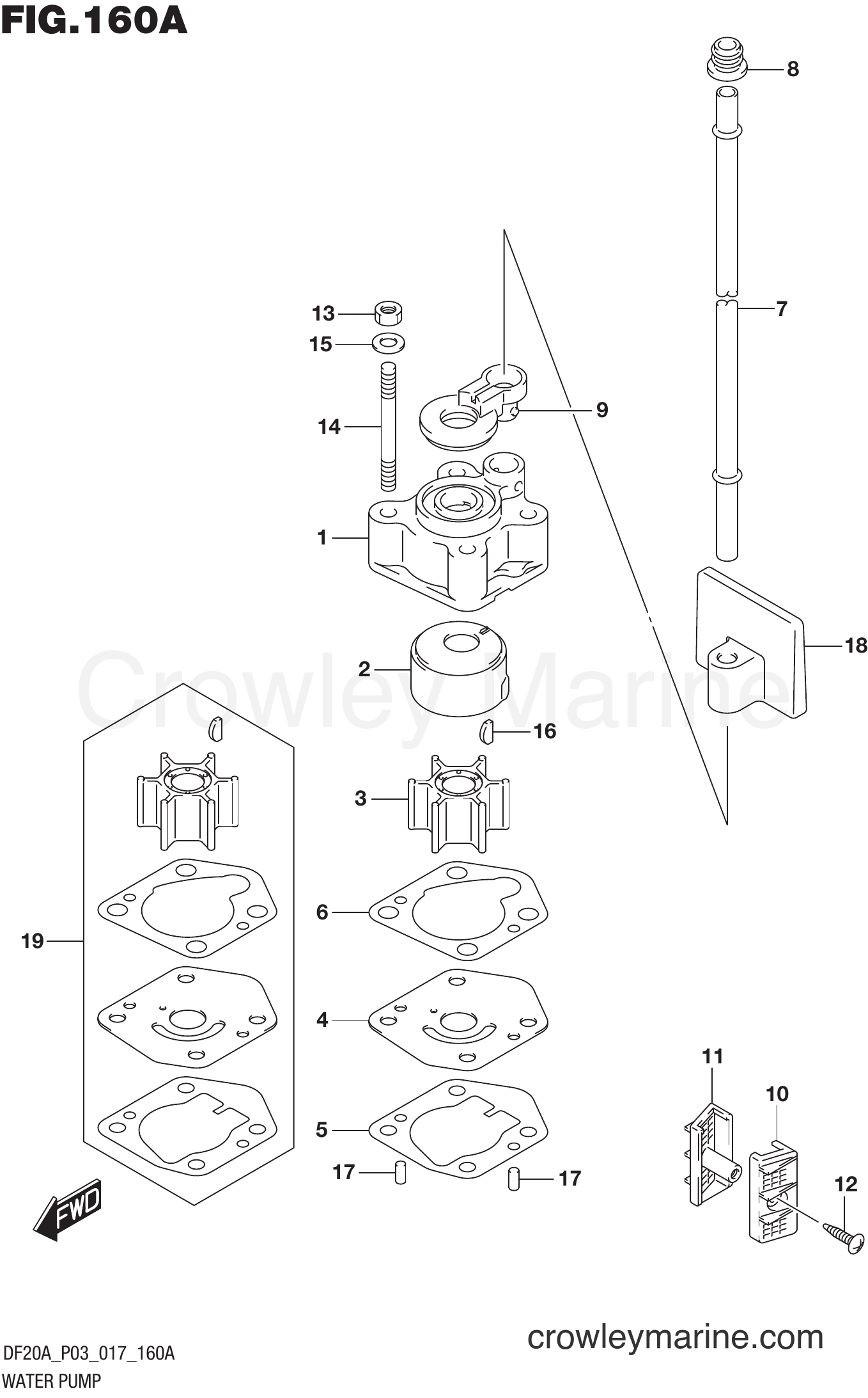 Suzuki Marine DF15A 710001~ - WATER PUMP
