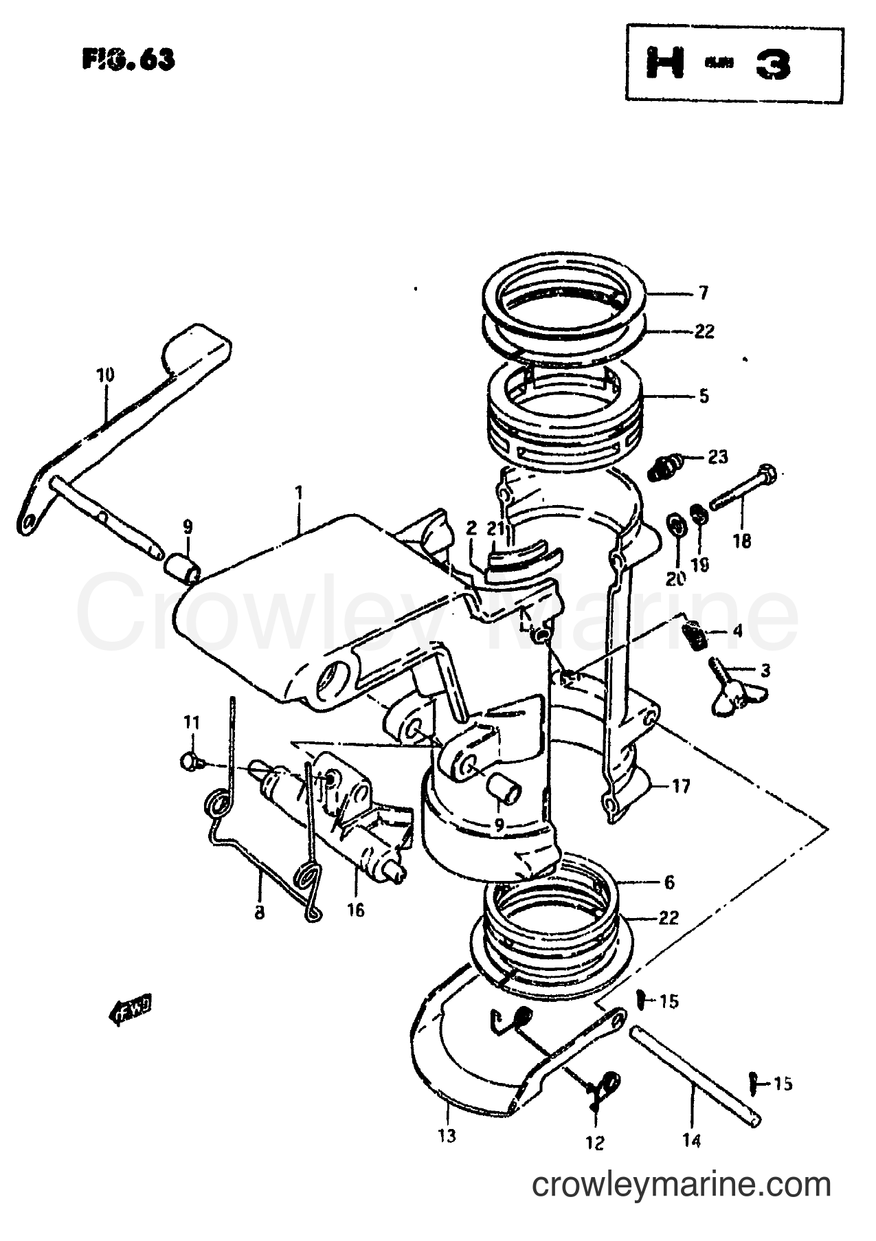 Suzuki Marine DT9 - SWIVEL BRACKET