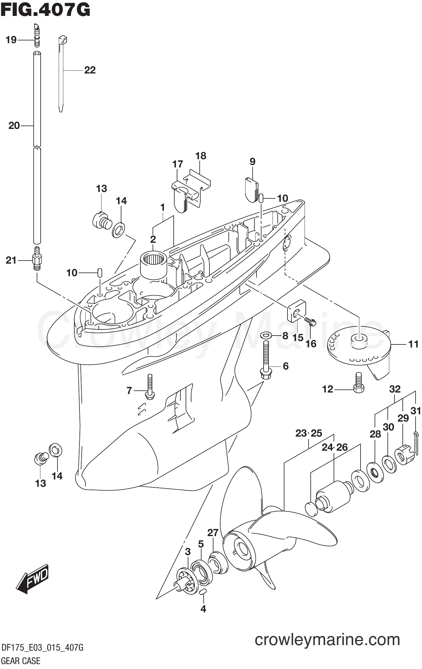 Suzuki Marine DF175ST 51001~ - GEAR CASE (DF175Z E03)