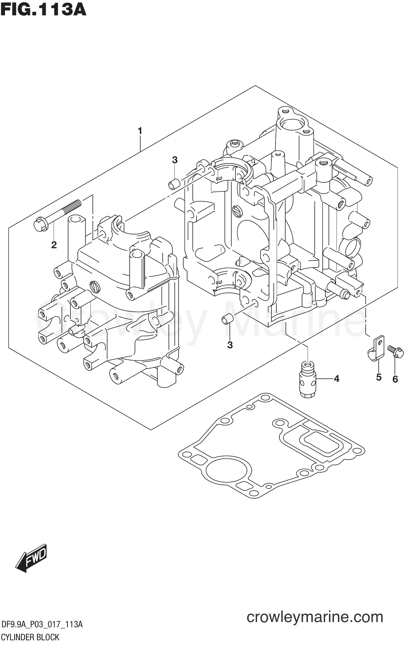 Suzuki Marine DF8AR 710001~ - CYLINDER BLOCK
