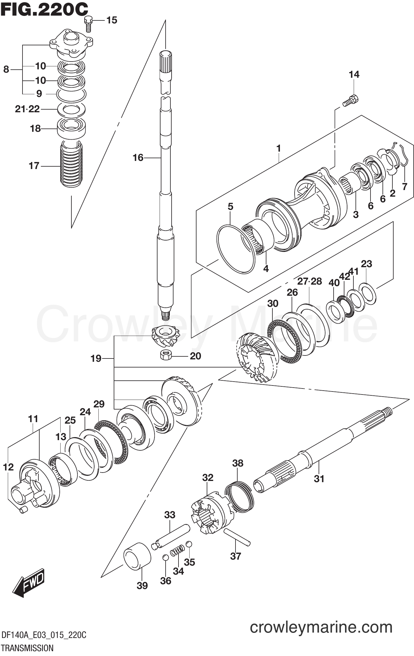 Suzuki Marine DF115A 510001~ - TRANSMISSION (DF115AZ E03)