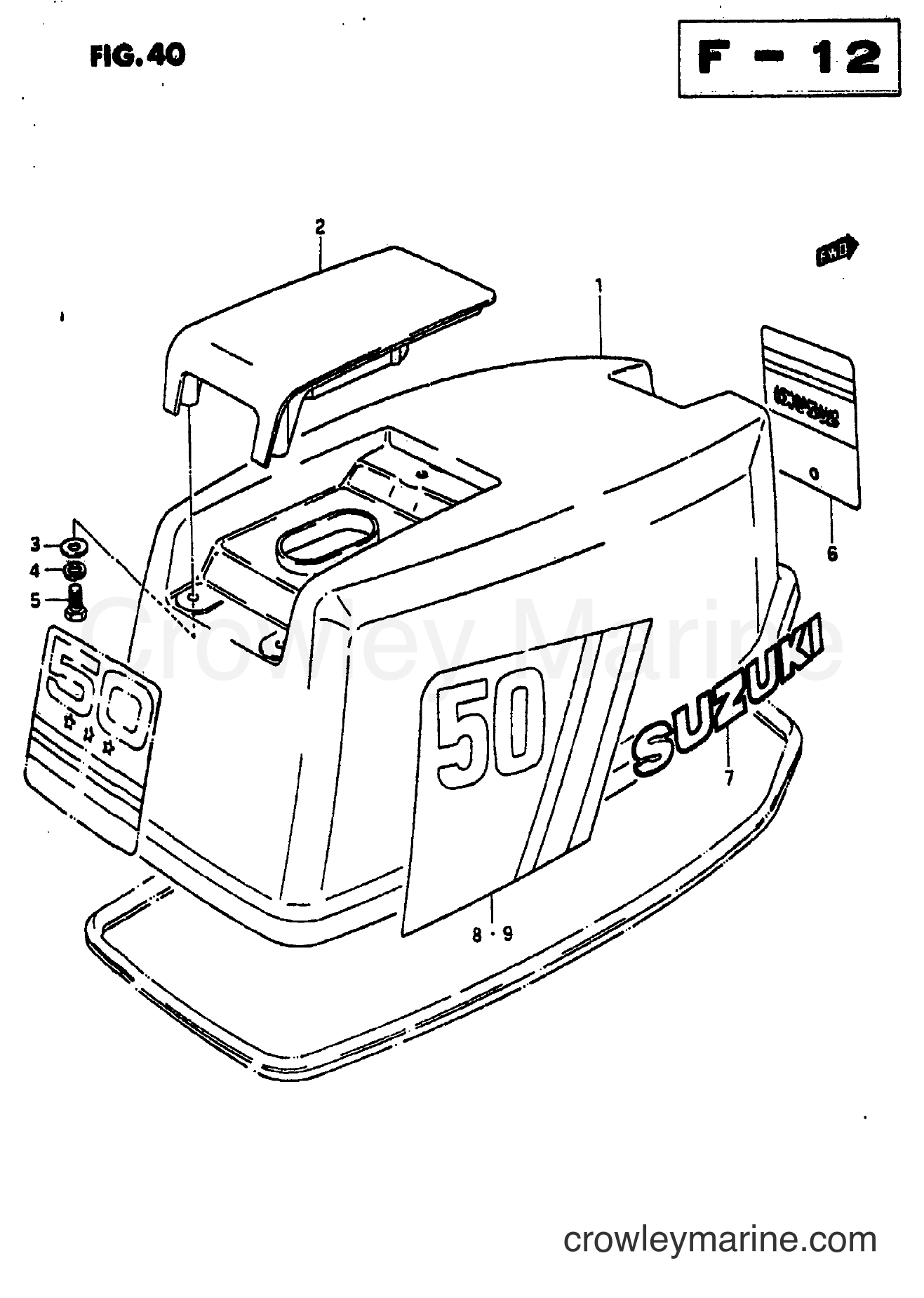 Suzuki Marine DT65 - ENGINE COVER (DT50M)
