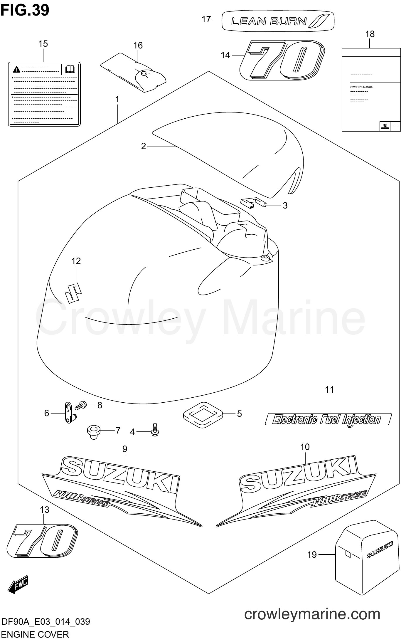 Suzuki Marine DF90A 410001~ - ENGINE COVER (DF70A E03)