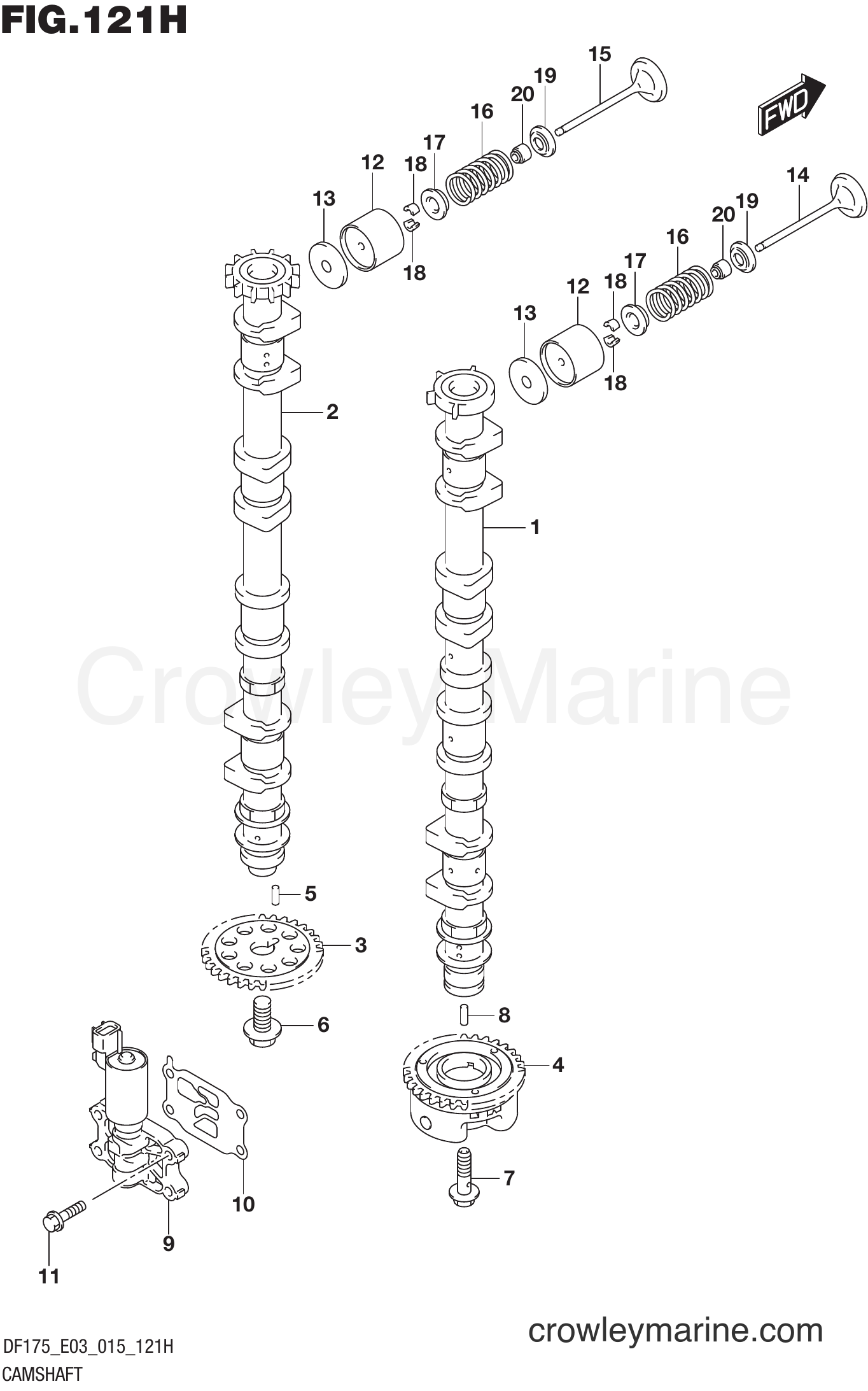 Suzuki Marine DF175ZG 51001~ - CAMSHAFT (DF175ZG E03)
