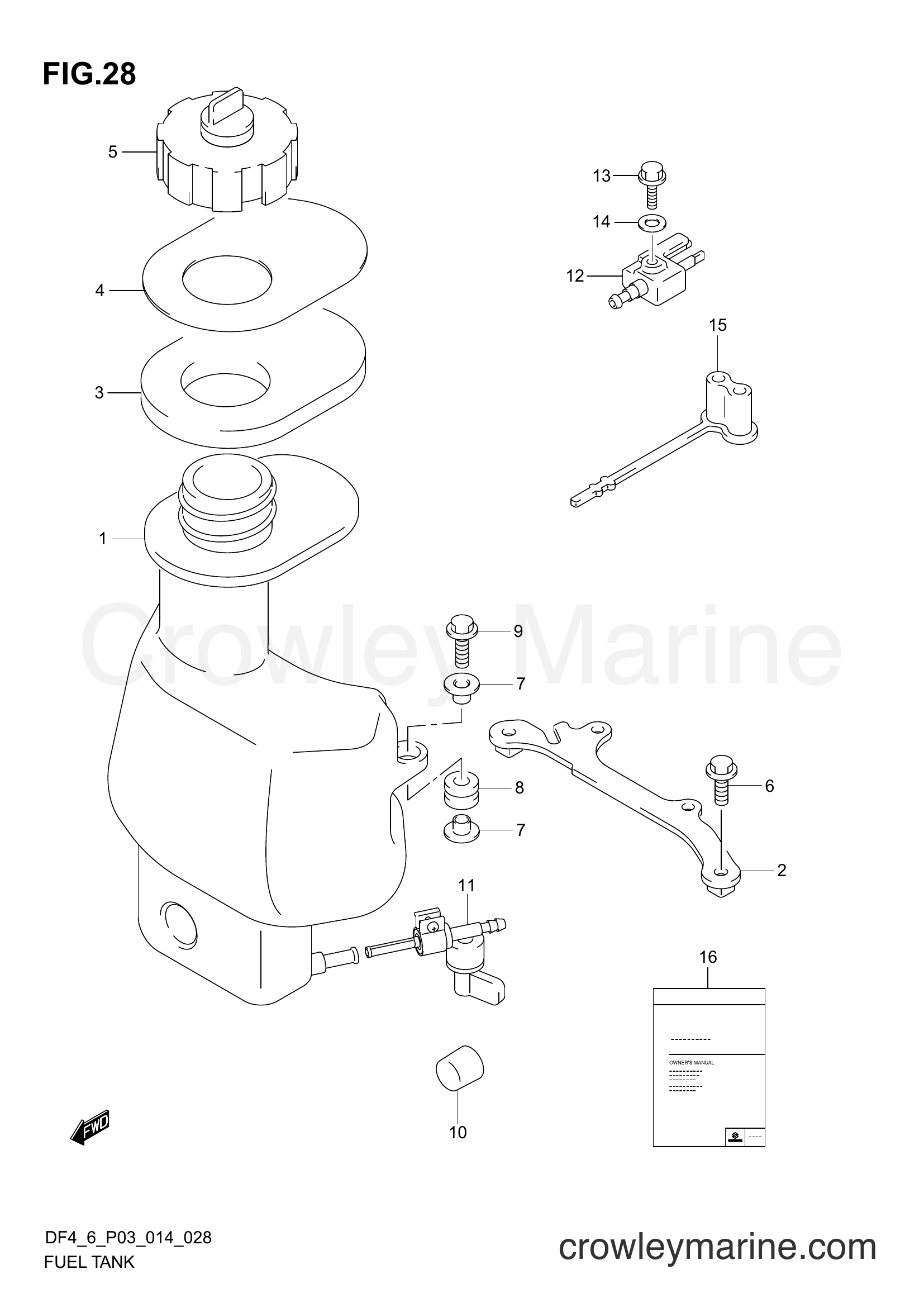 FUEL TANK (DF6 P03) Serial Range FourStroke Outboard 6 DF6 00602F