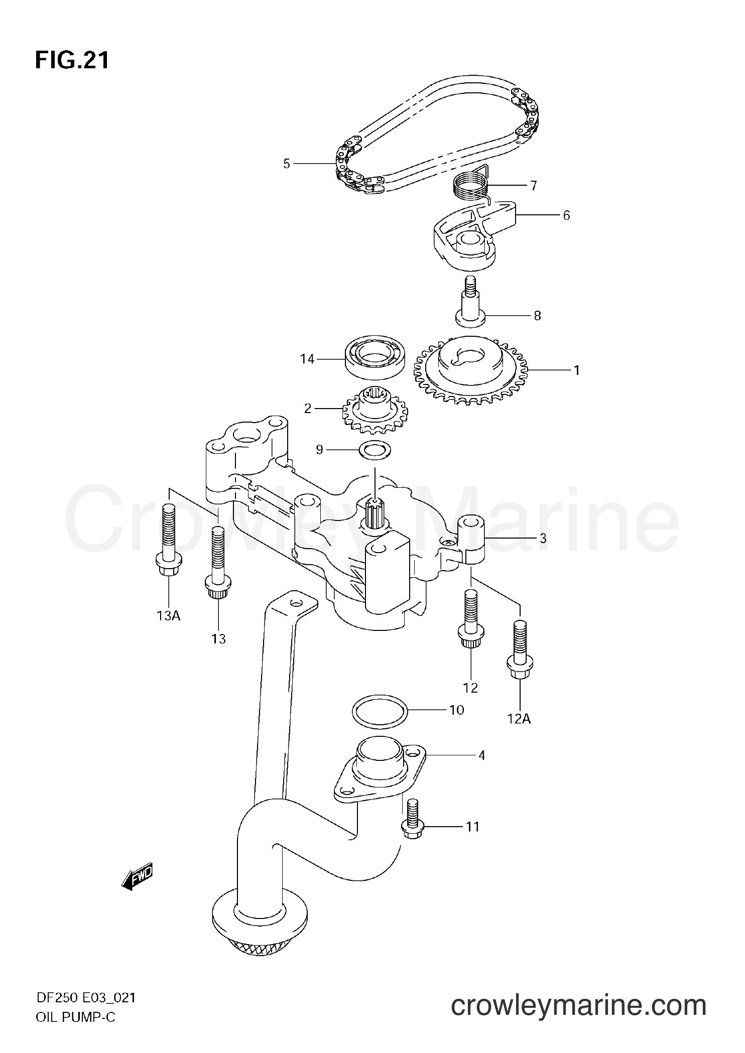 OIL PUMP - 2004 Four-Stroke Outboard 200 DF200 | Crowley Marine
