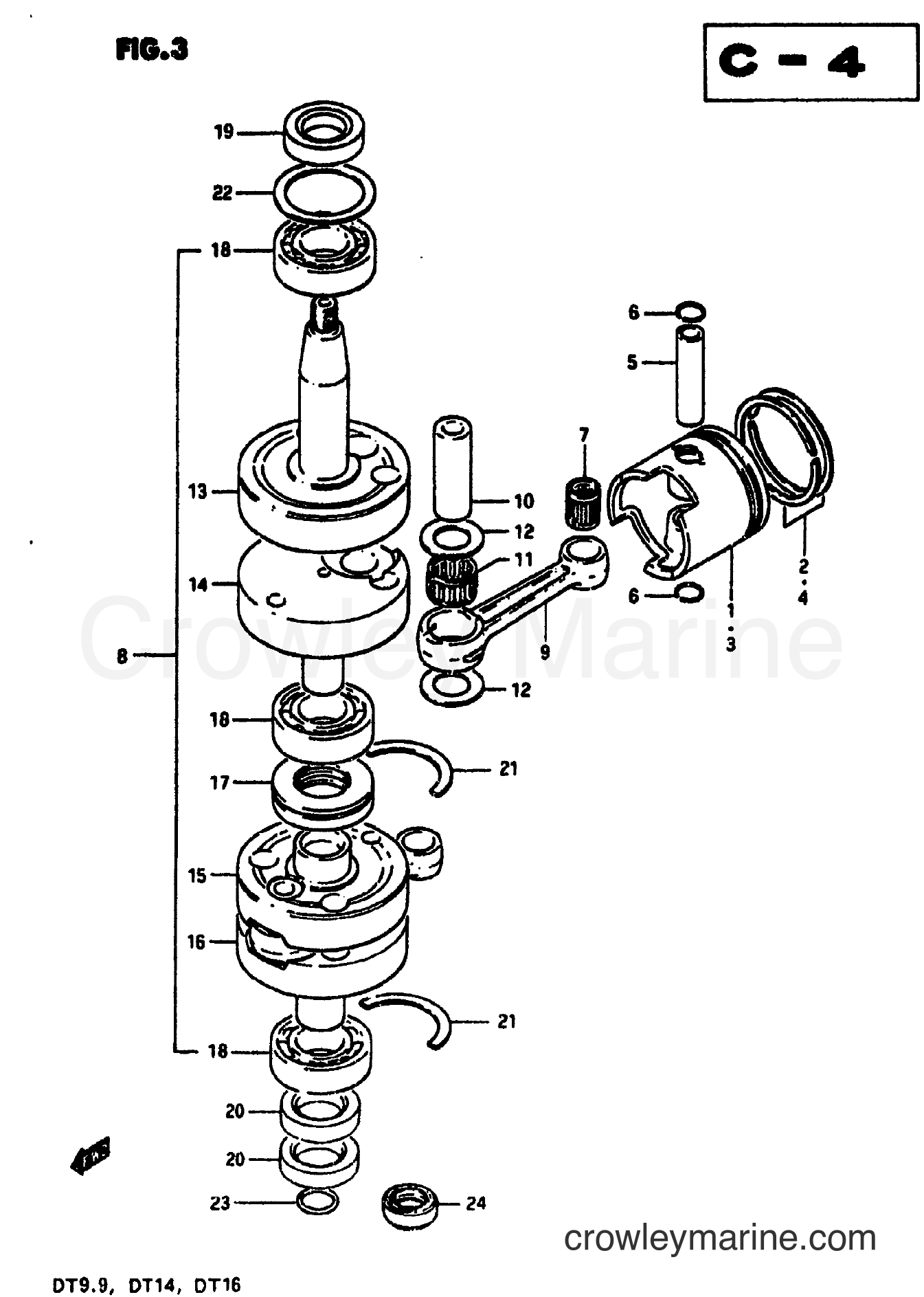 Suzuki Marine DT16 - CRANKSHAFT