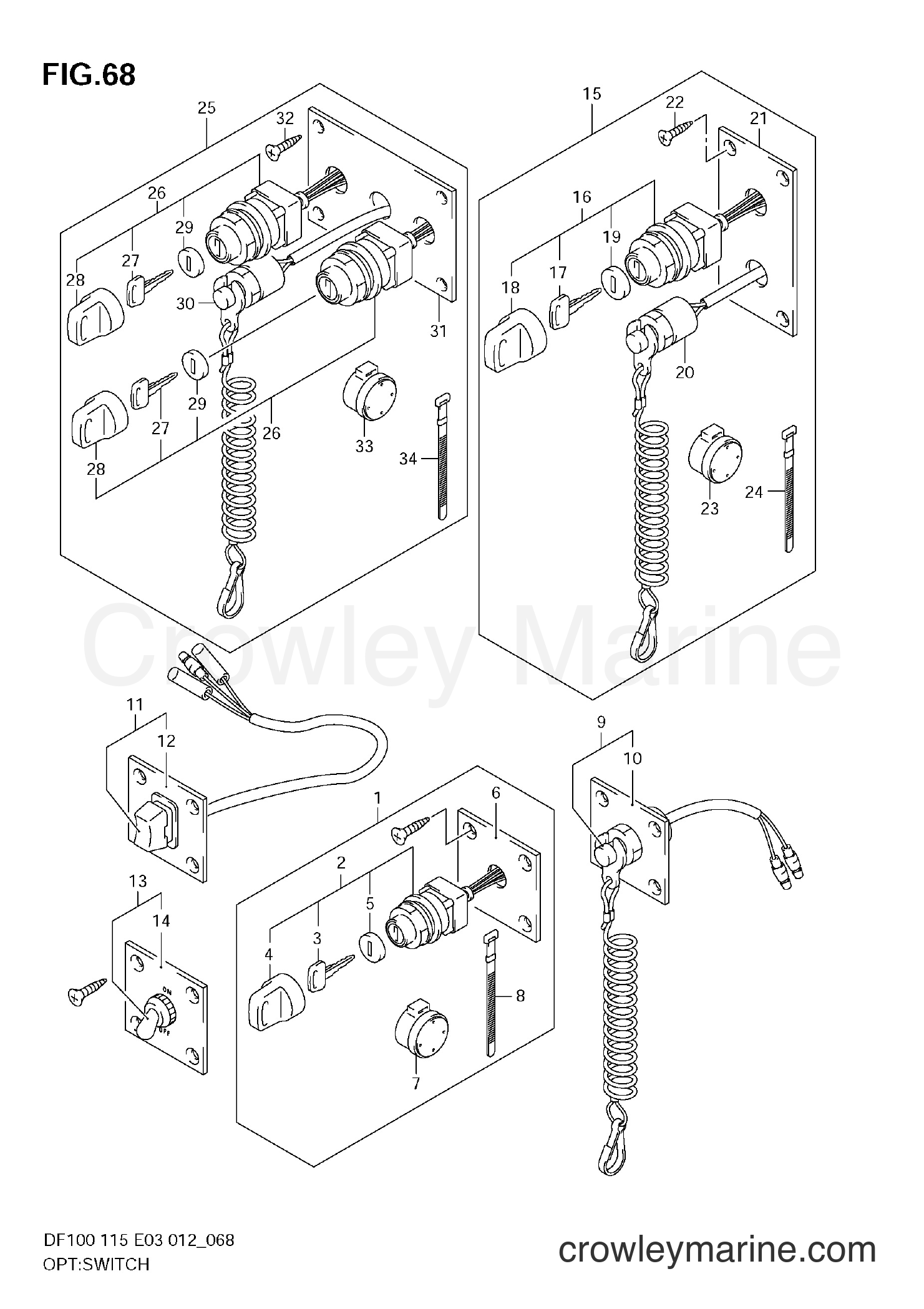 Suzuki Marine DF100 10002F-210001~ - OPT:SWITCH (DF115Z)