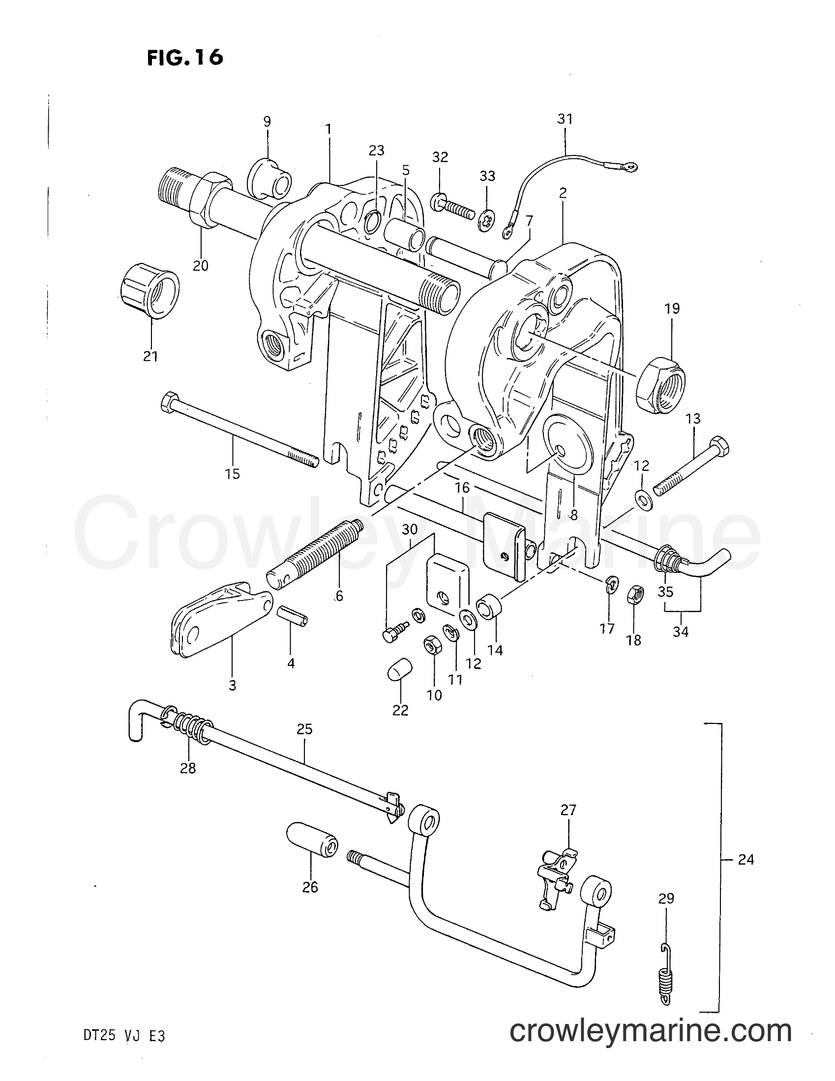 Suzuki Marine DT25 - CLAMP BRACKET
