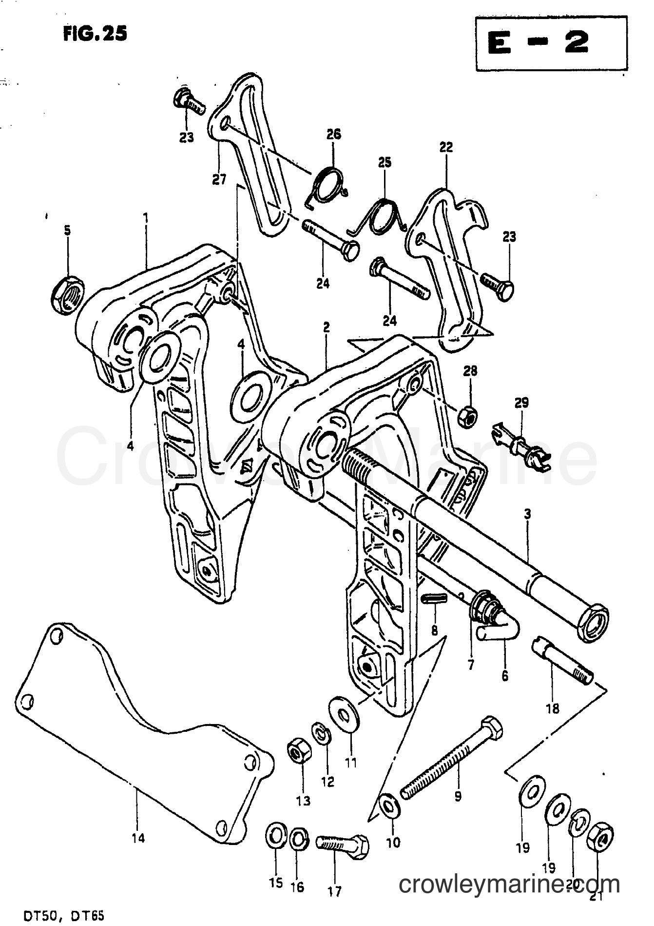 Suzuki Marine DT50W - CLAMP BRACKET (1)