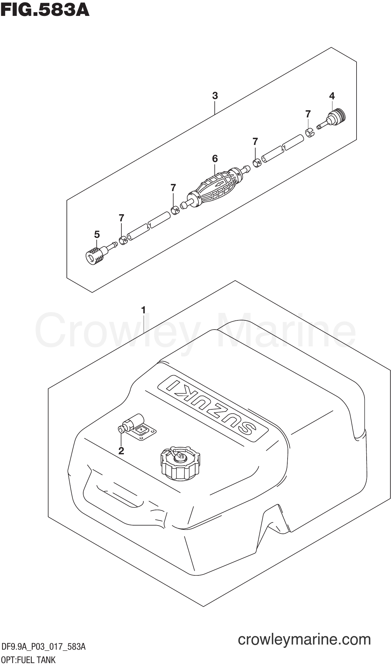 Suzuki Marine DF9.9A 710001~ - OPT:FUEL TANK