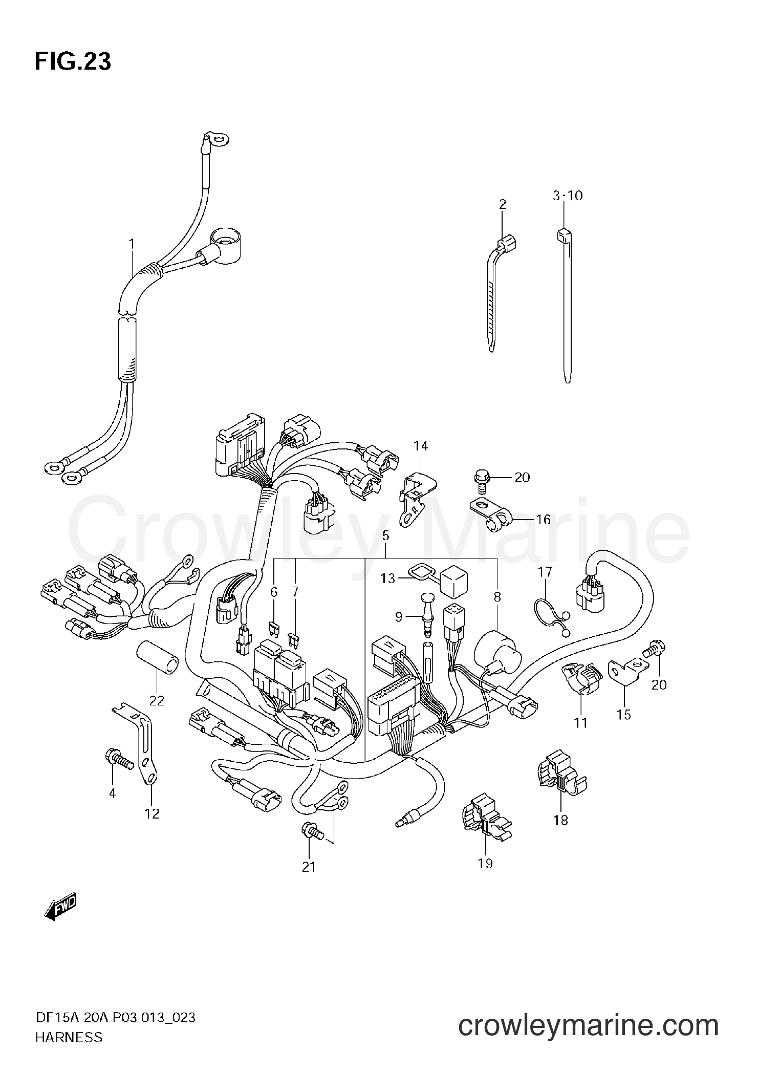 Suzuki Marine DF15A 01504F-310001~ - HARNESS