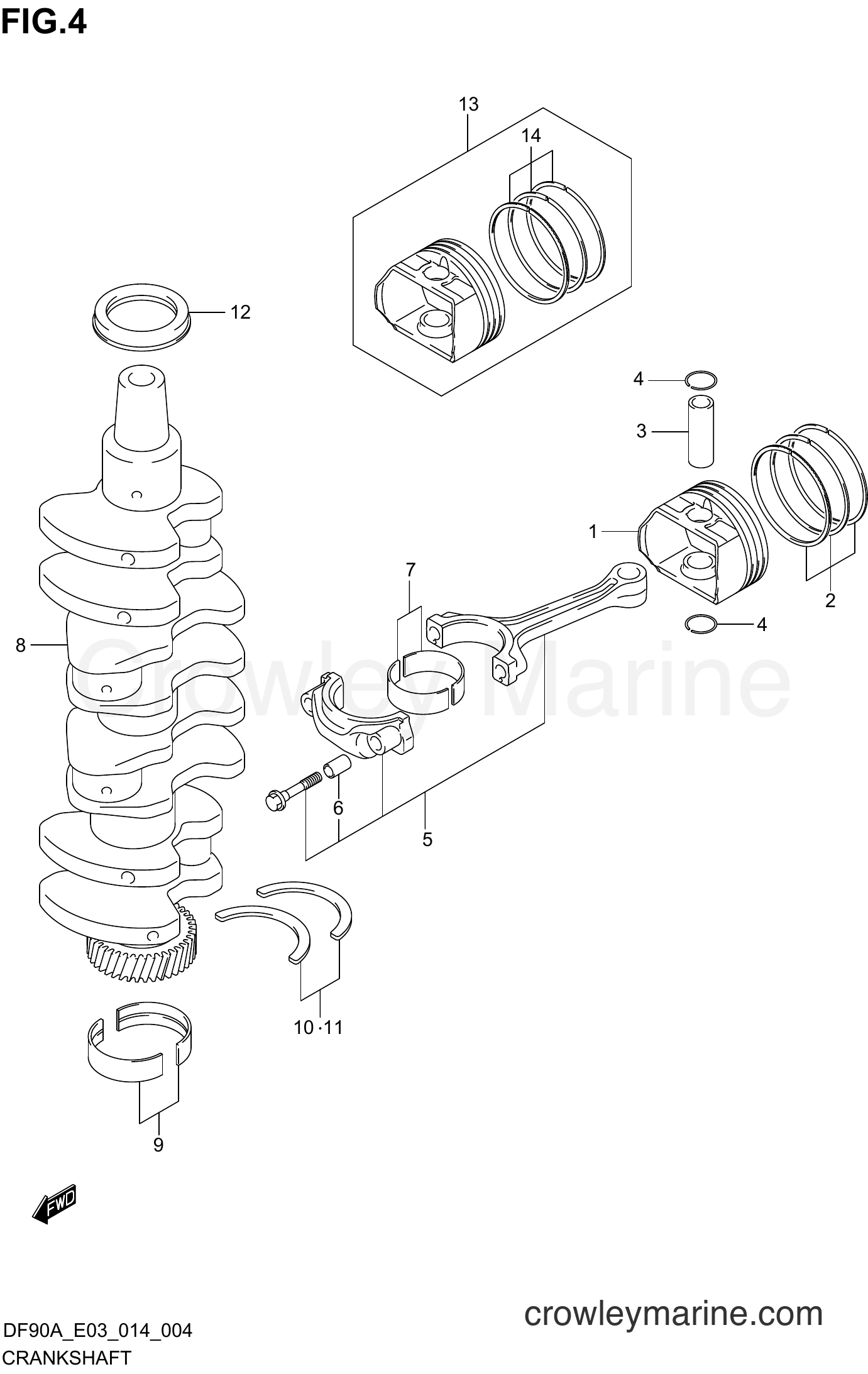 Suzuki Marine DF90A 410001~ - CRANKSHAFT