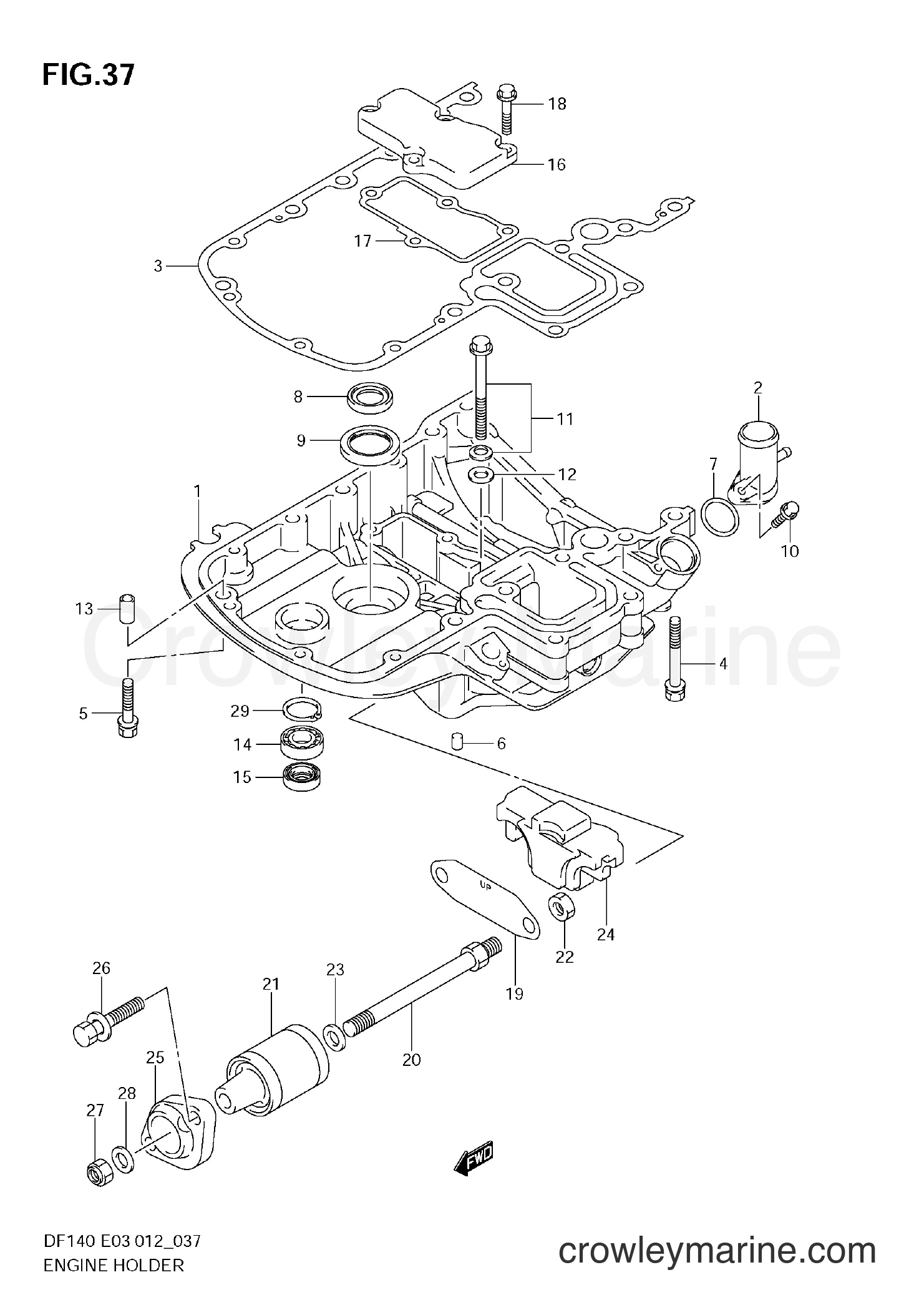 Suzuki Marine DF140Z 14002Z-210001~ - ENGINE HOLDER