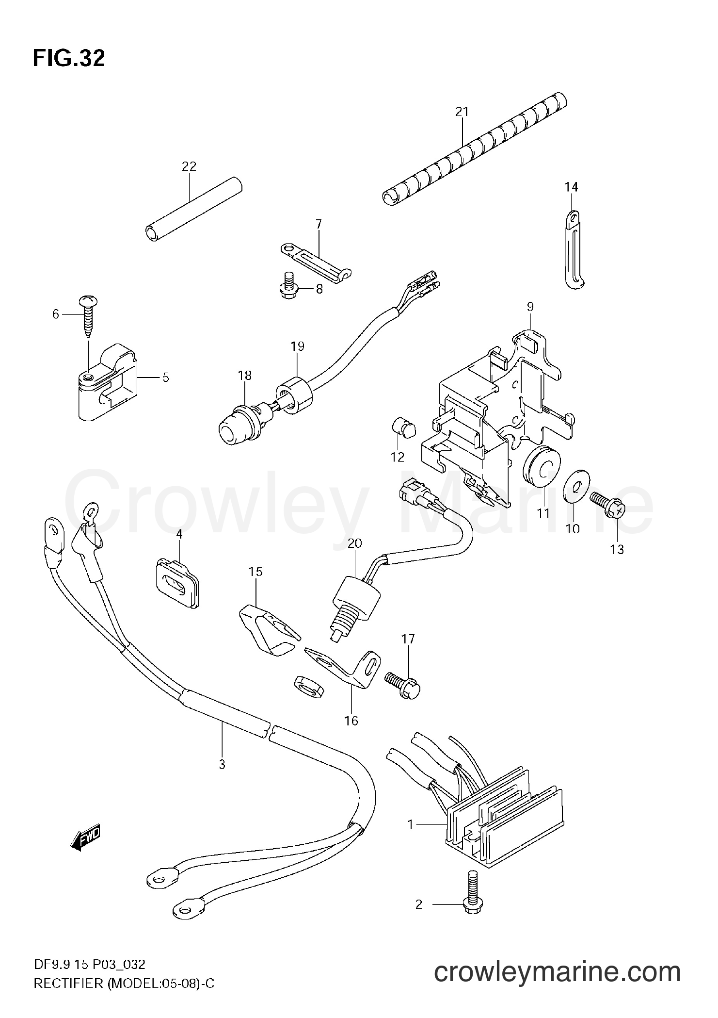 Suzuki Marine DF15 - RECTIFIER (MODEL:05~)