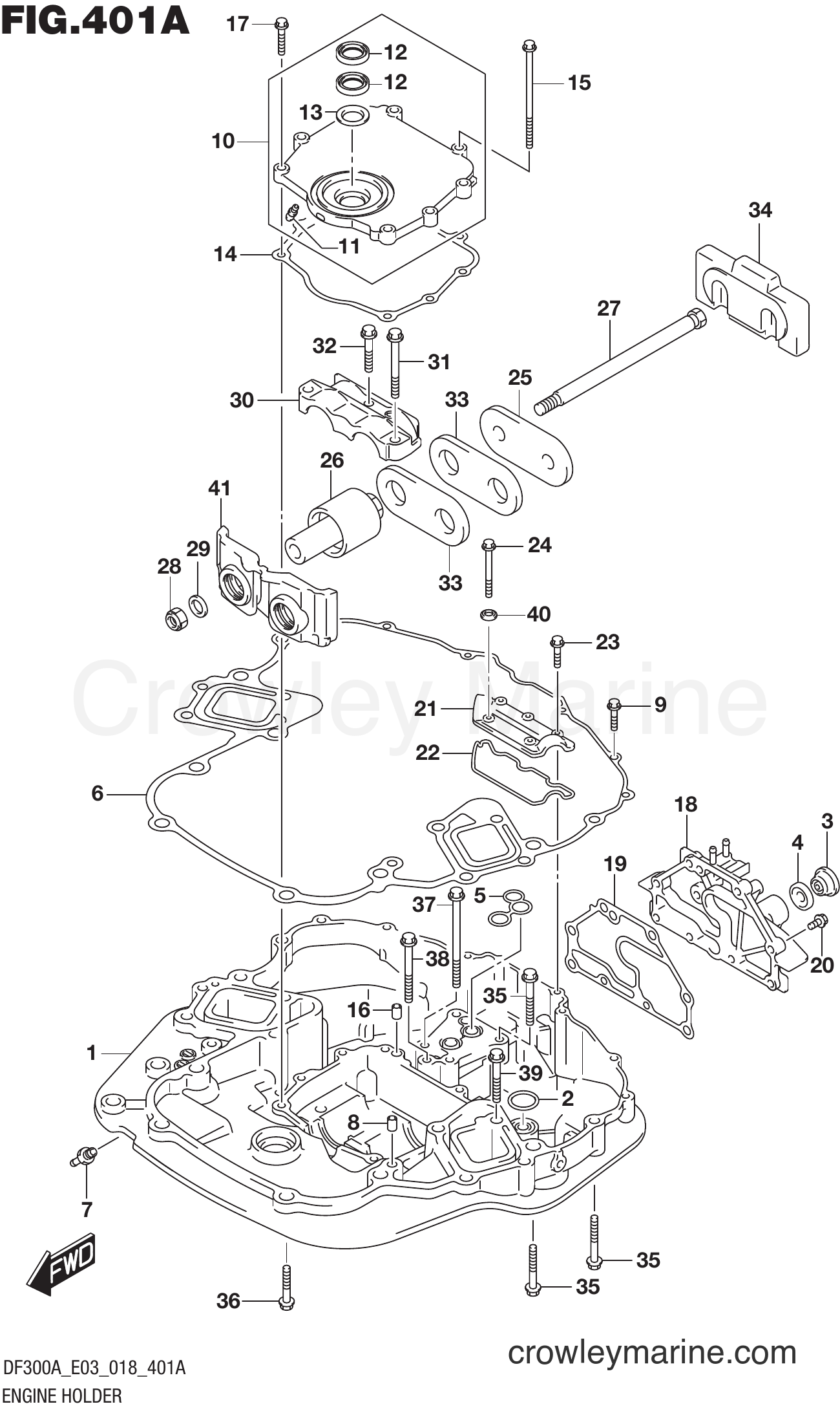Suzuki Marine DF300AP 810001~ - ENGINE HOLDER (DF300A)