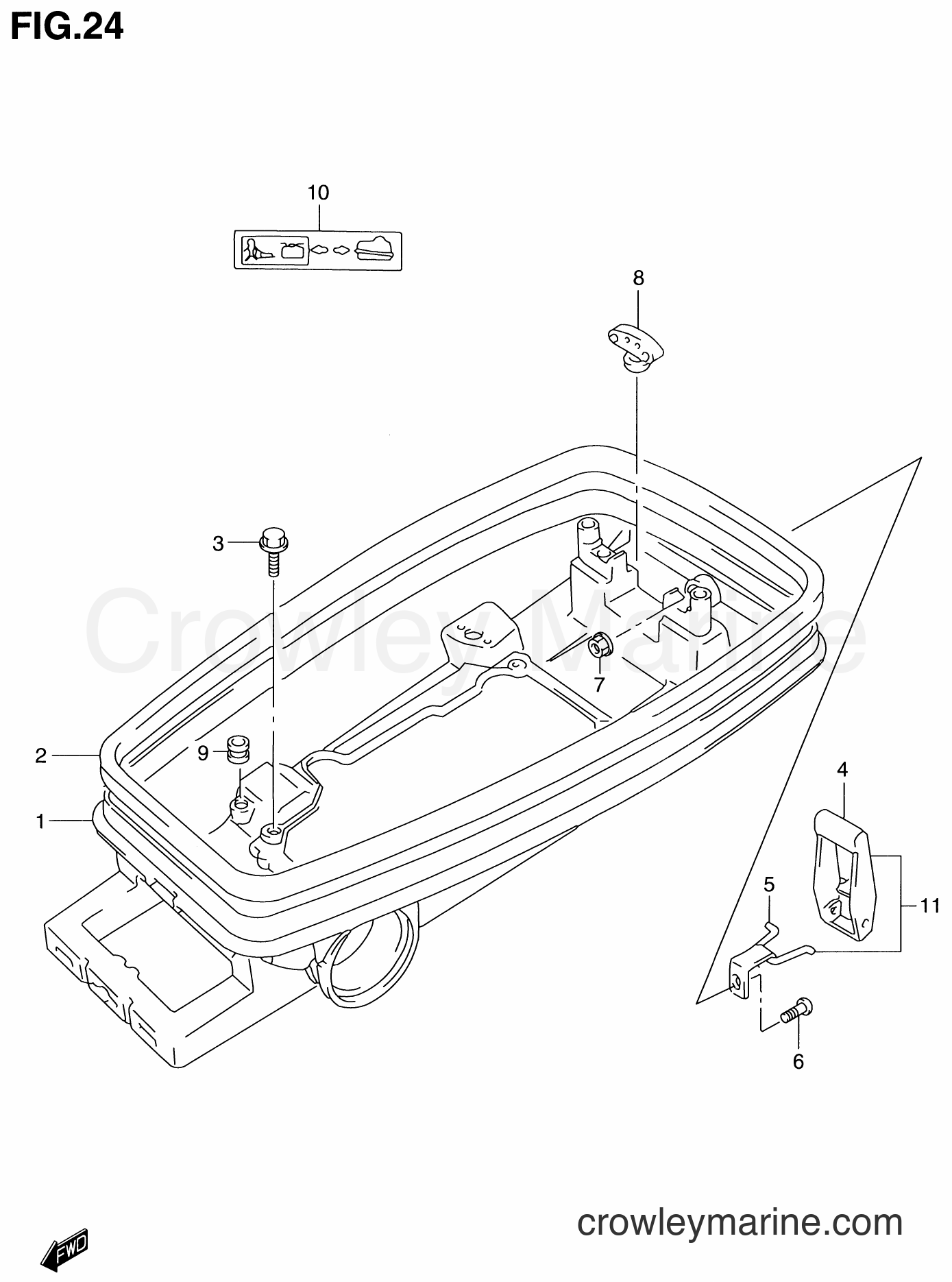 Suzuki Marine DT4 - LOWER COVER (DT5Y)