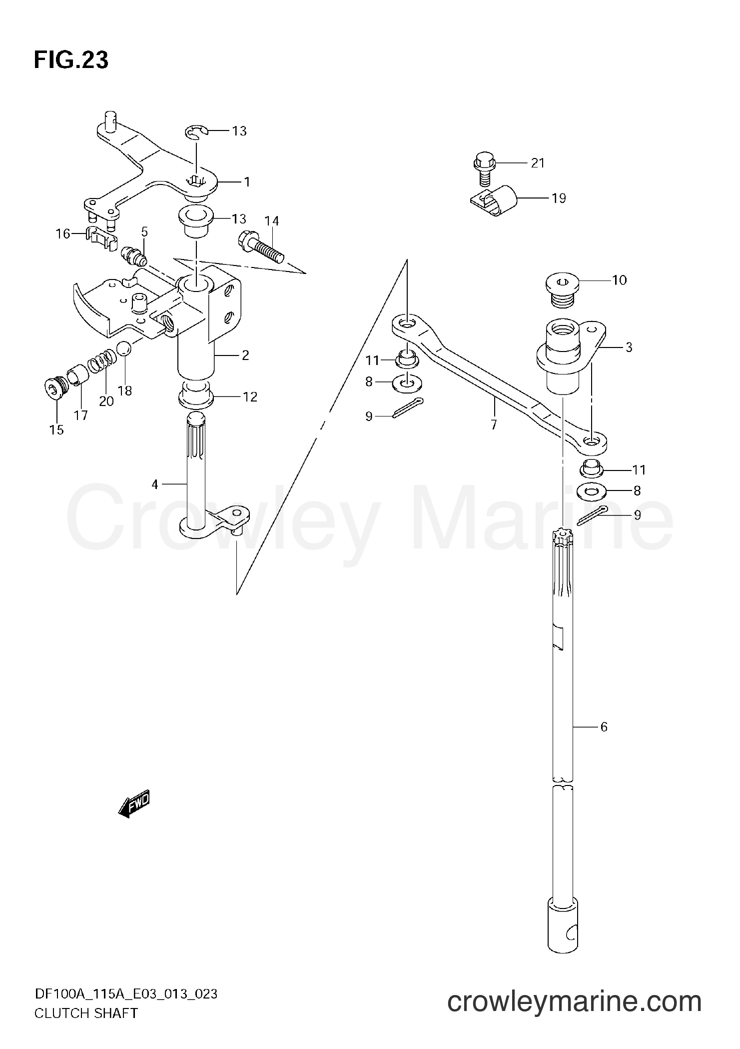 Suzuki Marine DF115A 310001~ - CLUTCH SHAFT (DF115AZ E03)
