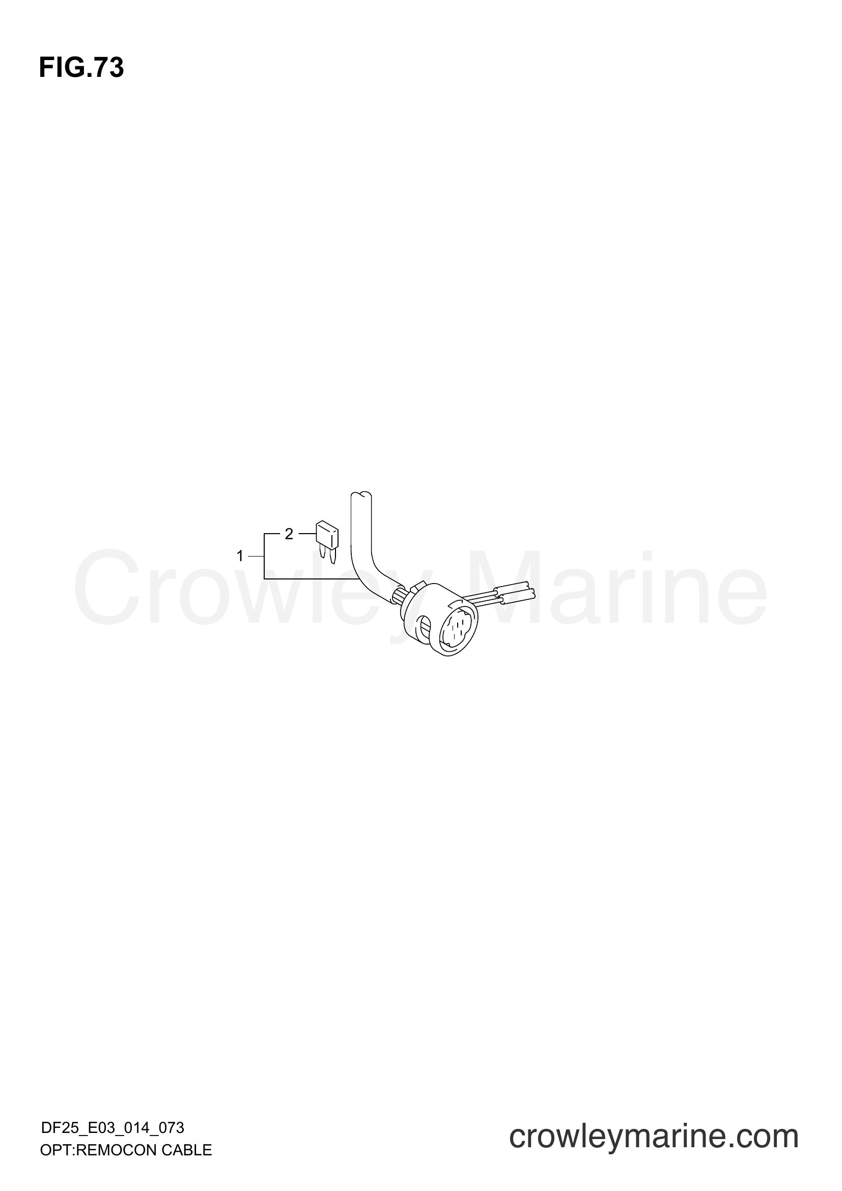 Suzuki Marine DF25 02503F-410001~ - OPT:REMOCON CABLE (DF25Q E03)