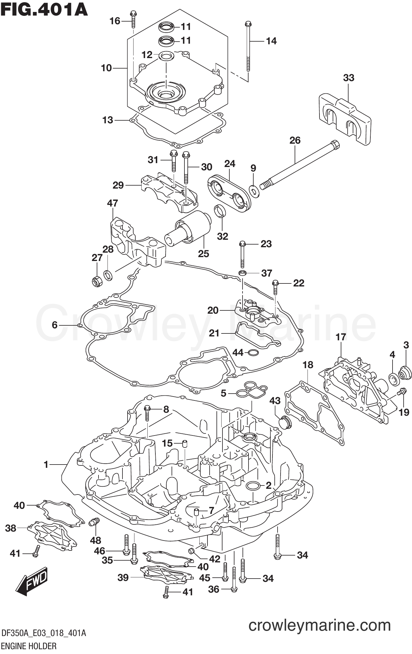 Suzuki Marine DF350A 810001~ - ENGINE HOLDER