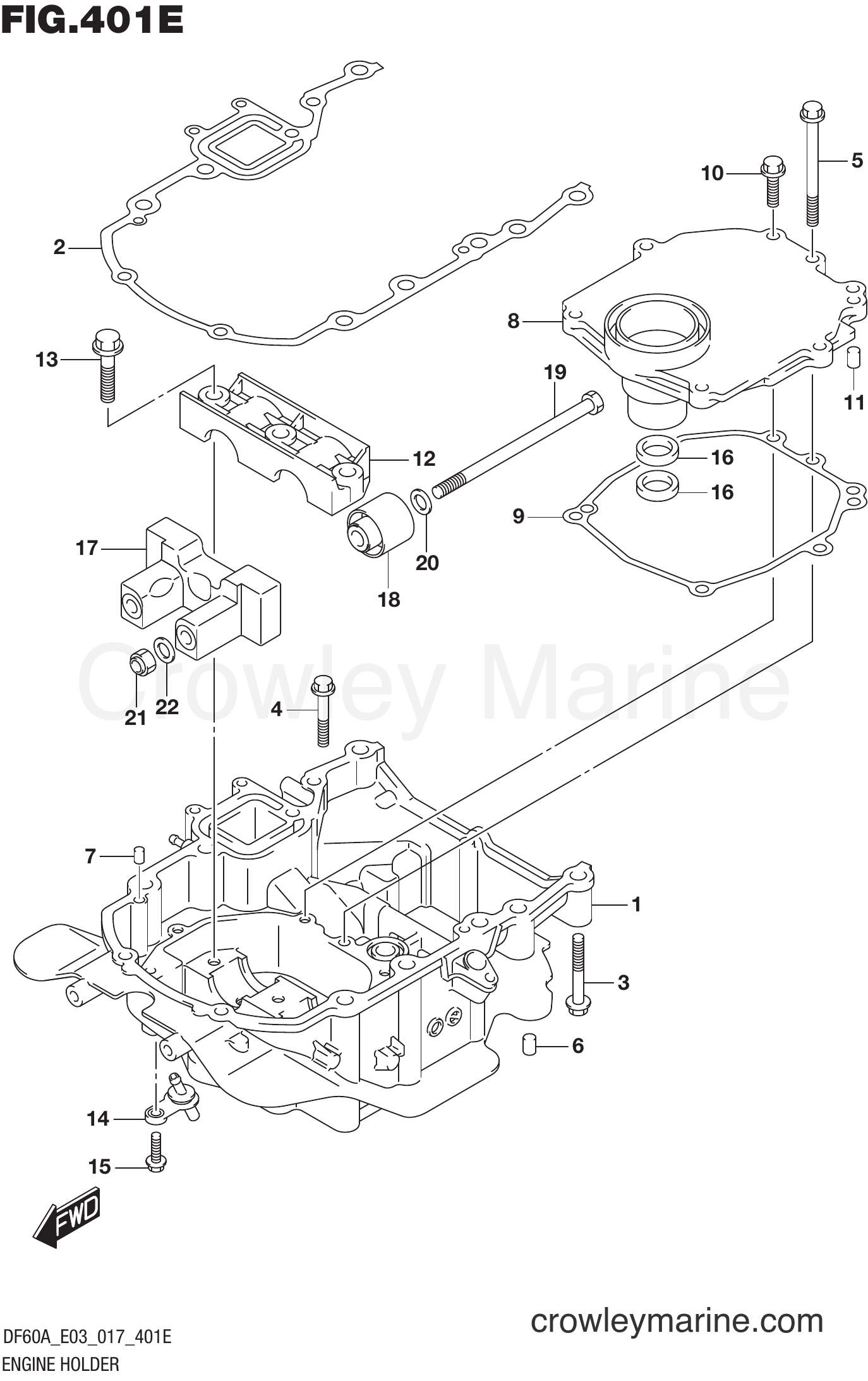 Suzuki Marine DF60AVT 710001~ - ENGINE HOLDER (DF60AVT E03)