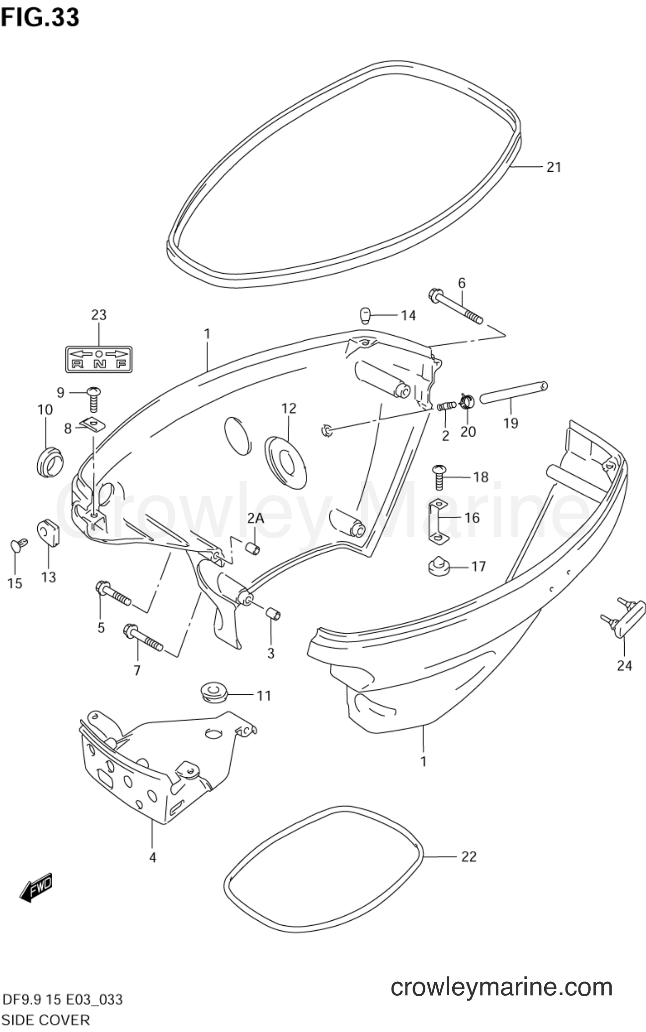 Suzuki Marine DF9.9 - SIDE COVER