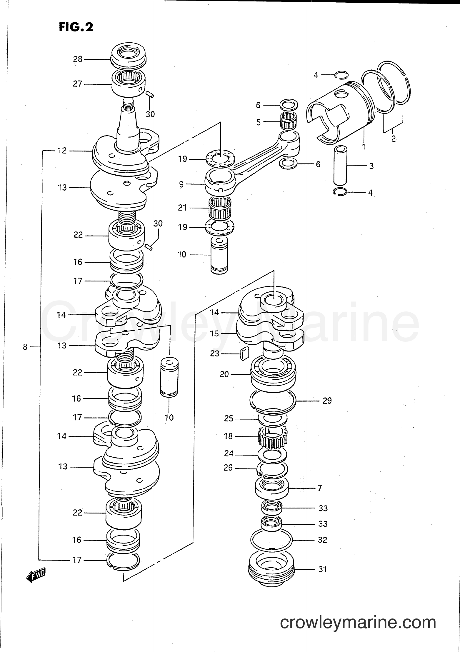 Suzuki Marine PU140 - CRANKSHAFT