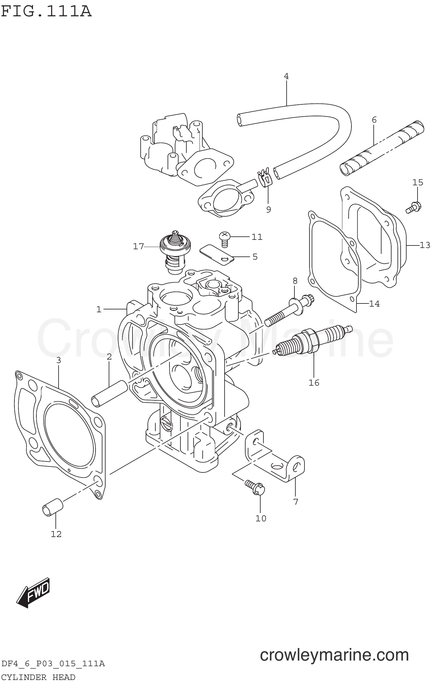 Suzuki Marine DF6 510001~ - CYLINDER HEAD (DF4 P03)