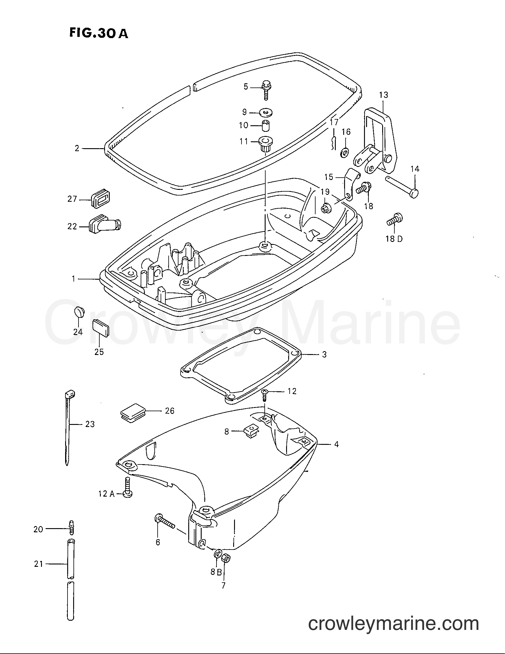 Suzuki Marine DT40C - LOWER COVER (MODEL:97,98)