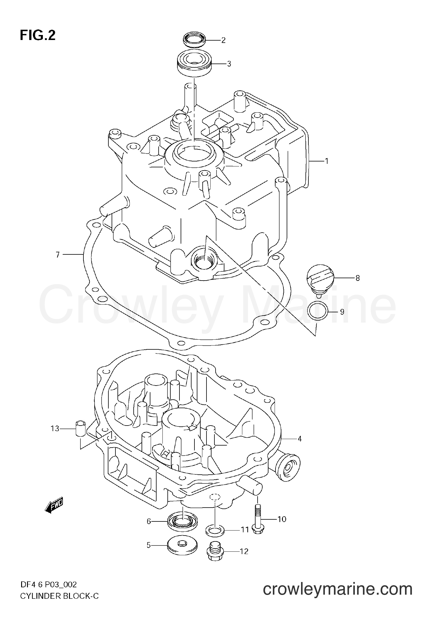 Suzuki Marine DF6 - CYLINDER BLOCK