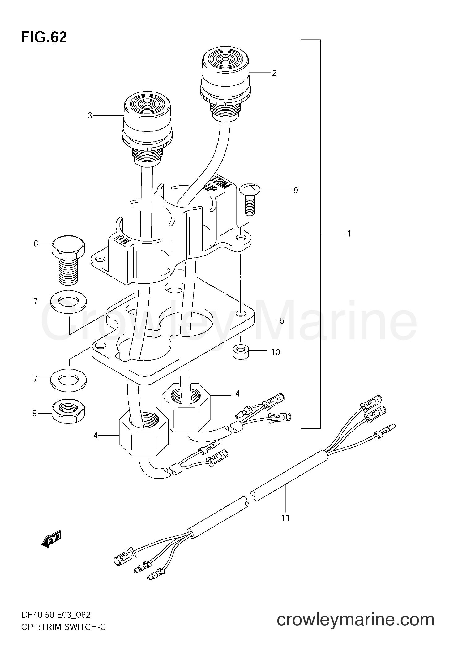 Suzuki Marine DF50 - OPT:TRIM SWITCH (MODEL:99~04)