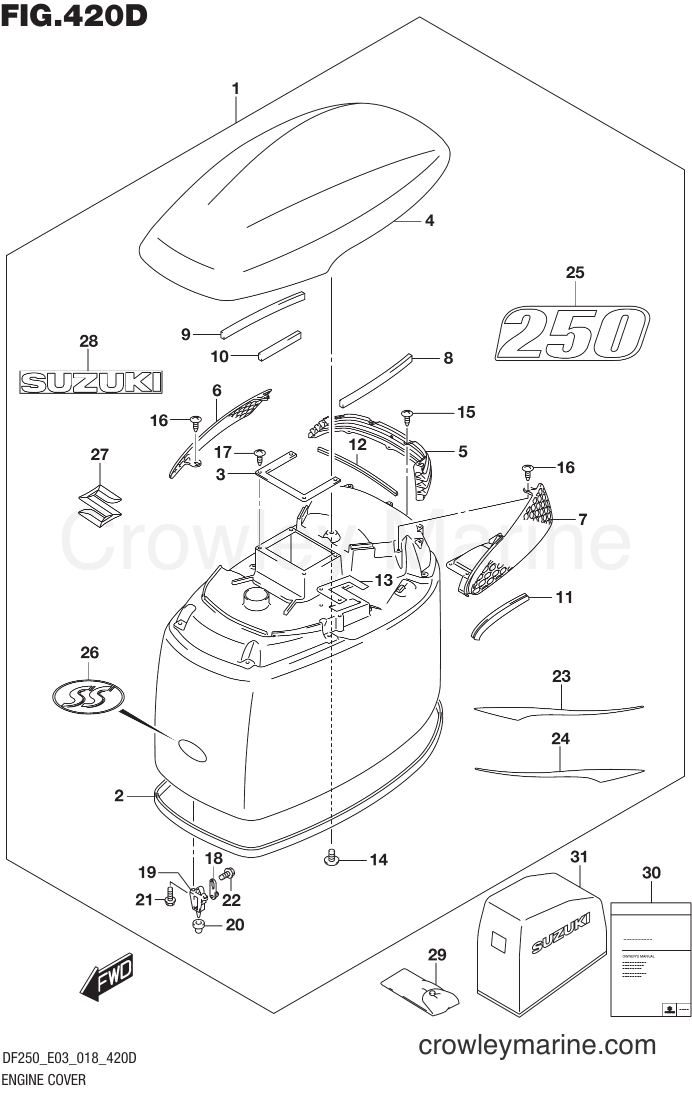 Suzuki Marine DF250ST 810001~ - ENGINE COVER (DF250ST)