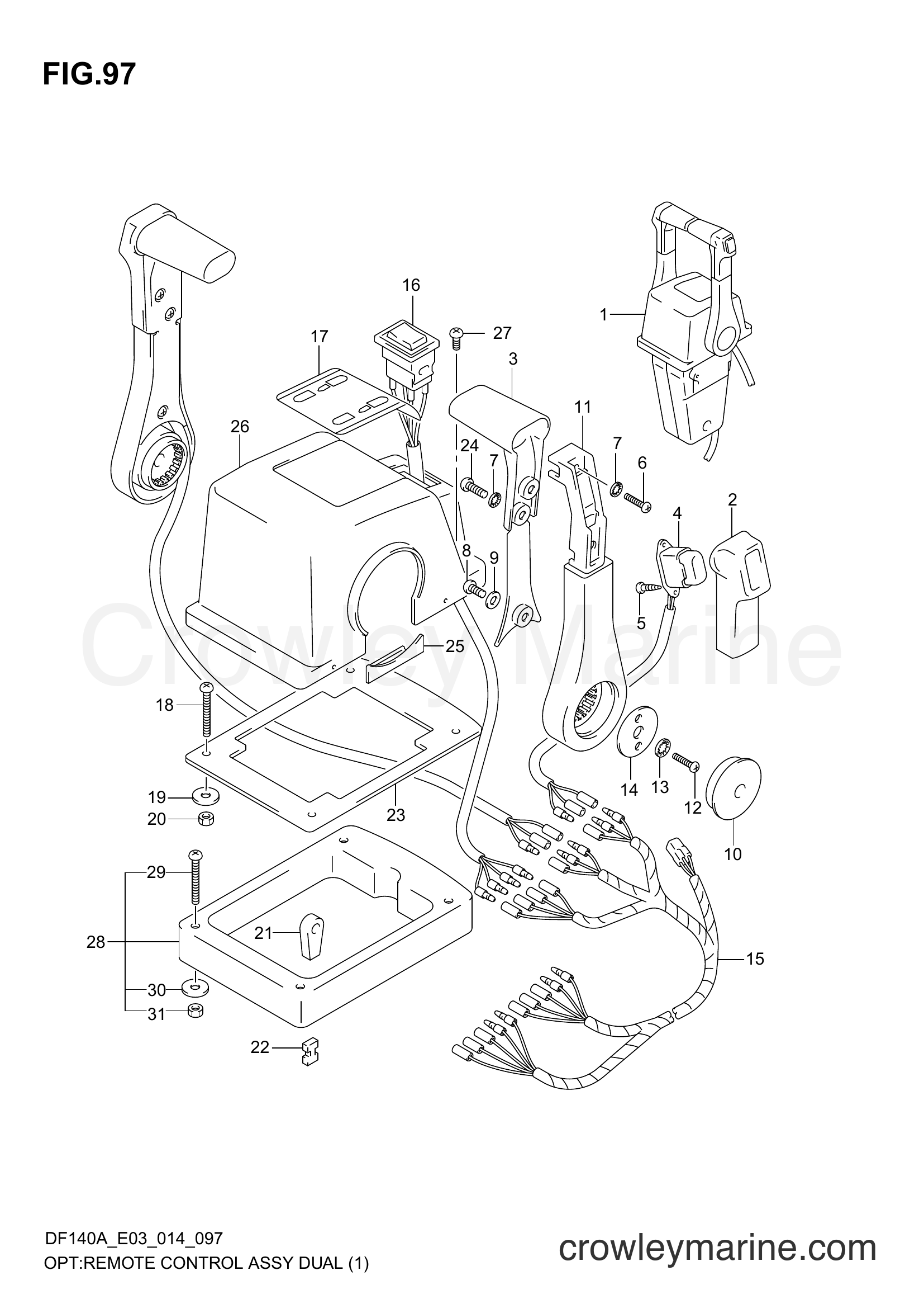 Suzuki Marine DF140AZ 410001~ - OPT:REMOTE CONTROL ASSY DUAL (1)