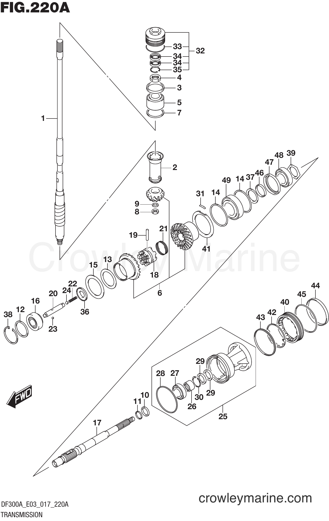 Suzuki Marine DF250AP 710001~ - TRANSMISSION (DF300A E03)