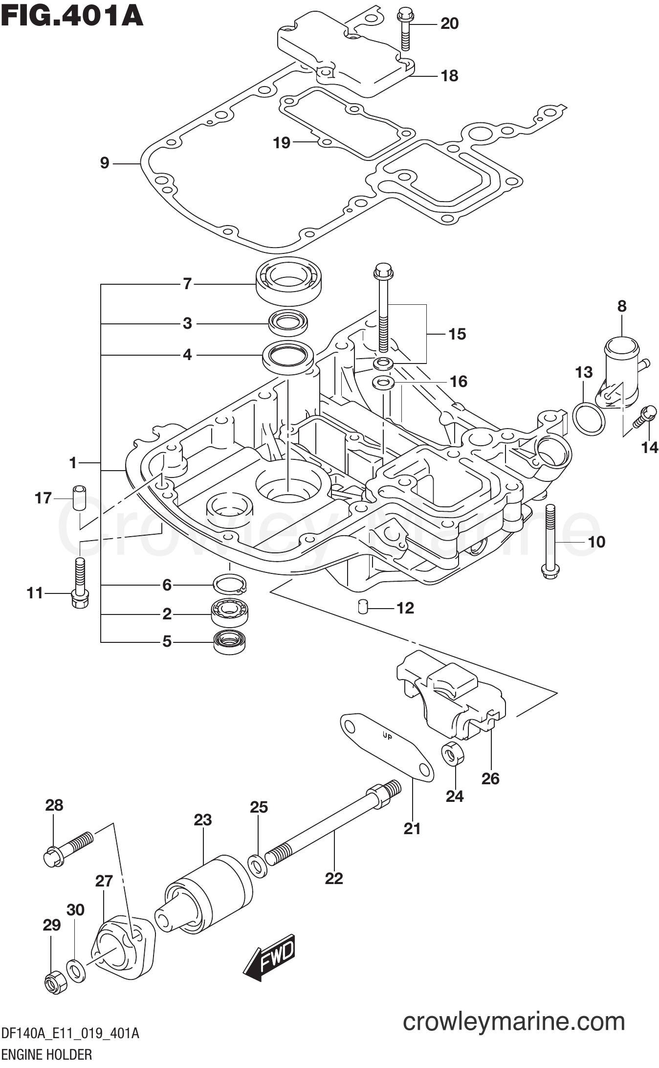 Suzuki Marine DF115AZ 910001~ - ENGINE HOLDER (DF100AT)(DF115AST)