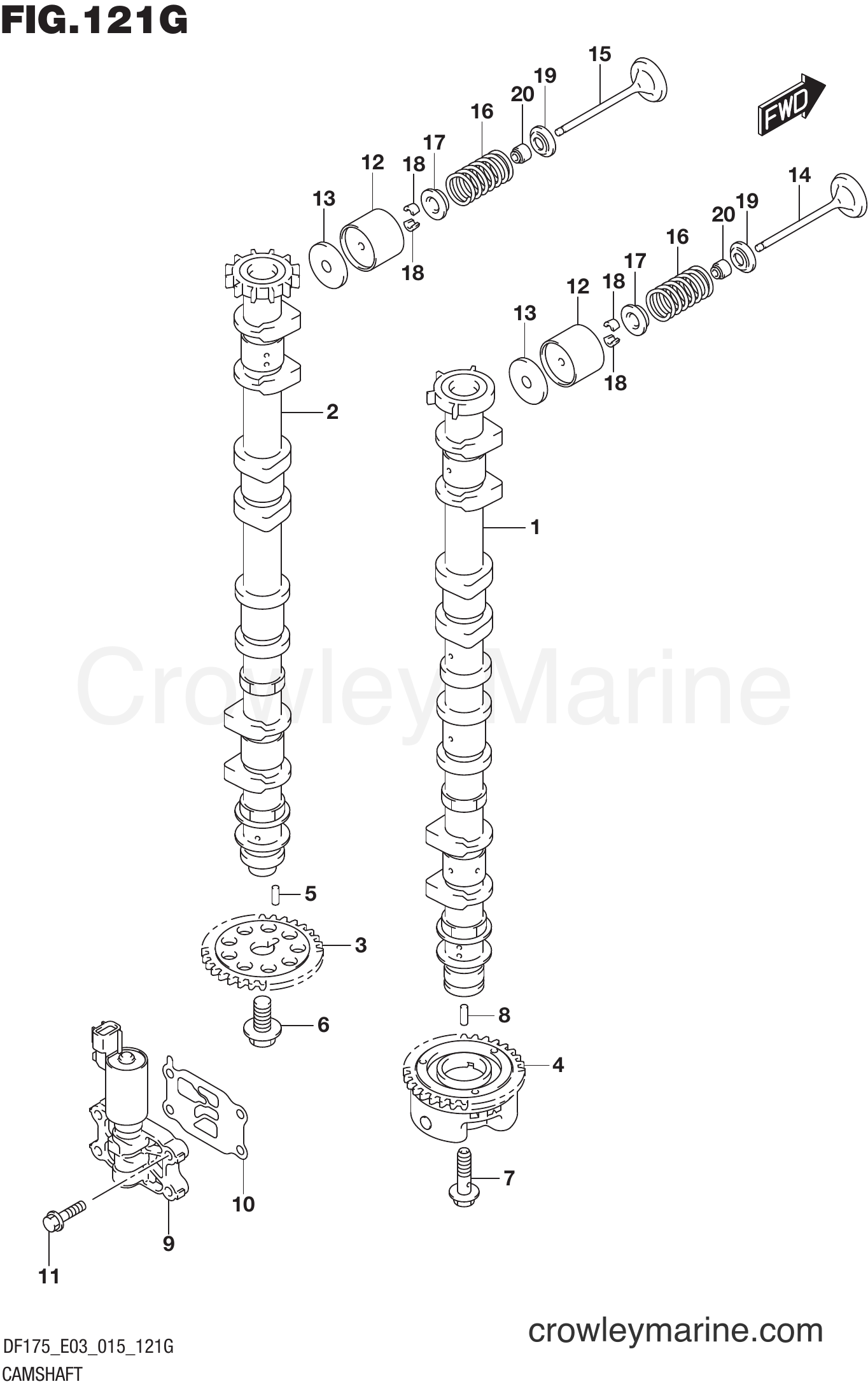 Suzuki Marine DF175 51001~ - CAMSHAFT (DF175Z E03)