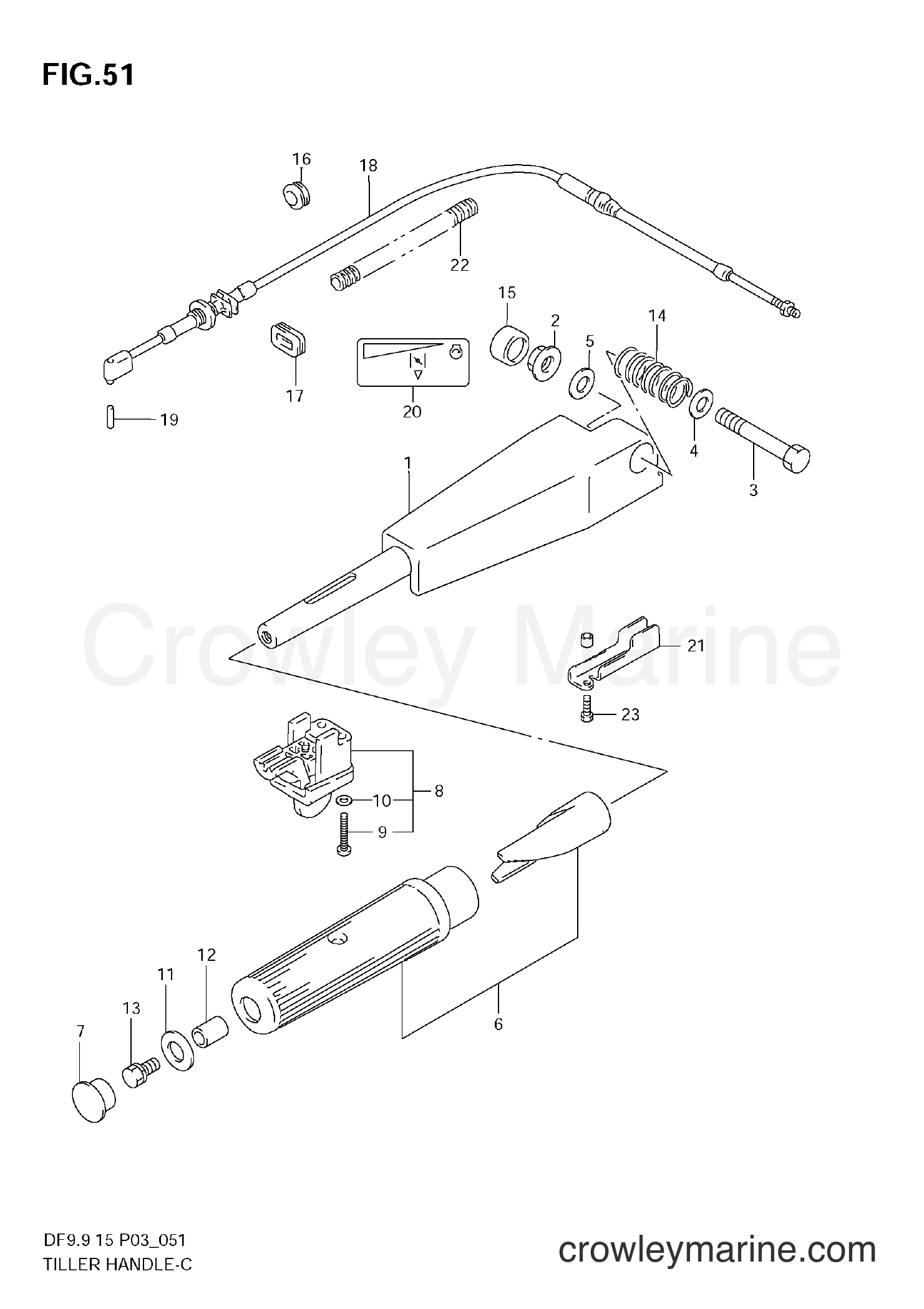 Suzuki Marine DF15 - TILLER HANDLE