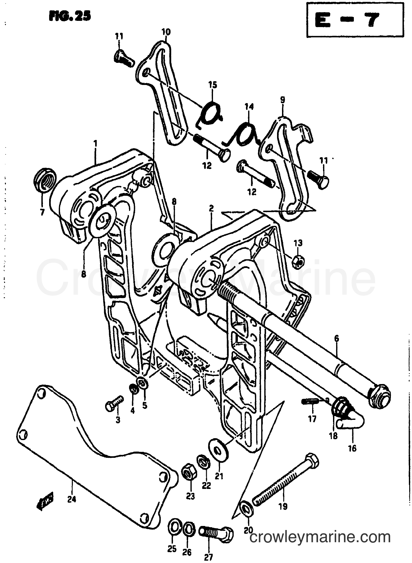 Suzuki Marine DT65 - CLAMP BRACKET (DT50)