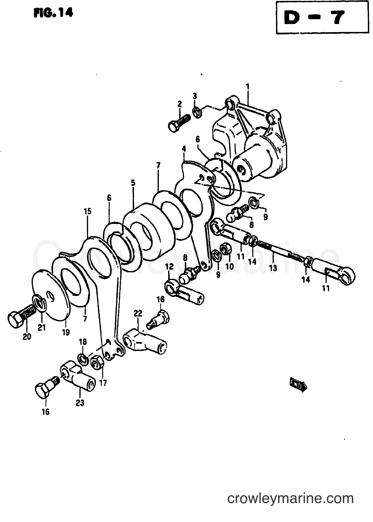 Suzuki Marine DT85 - THROTTLE / CLUTCH CONTROL (DT65D)
