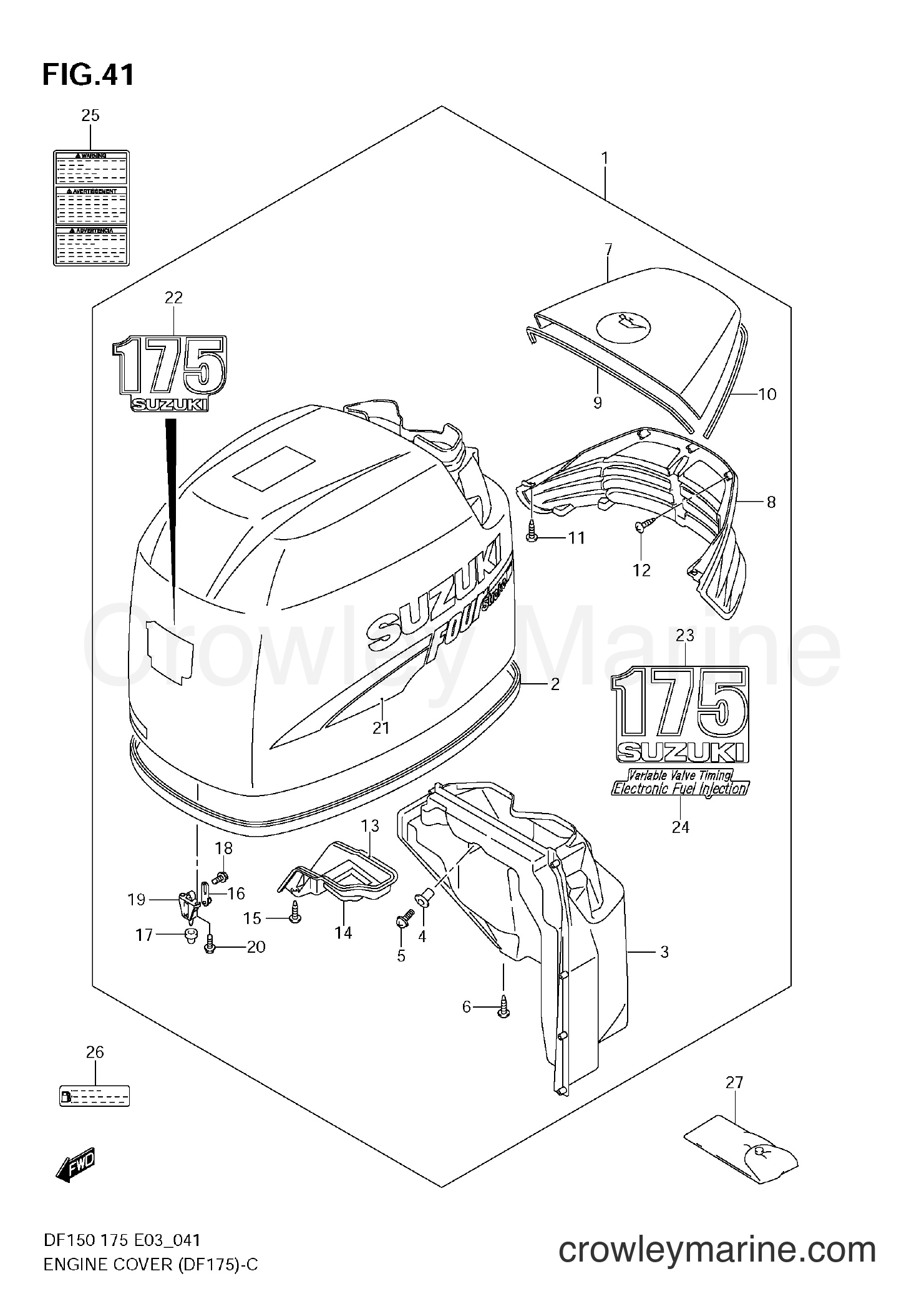 2006 Four-Stroke Outboard 150 - DF150 - ENGINE COVER (DF175)(MODEL:06~09)