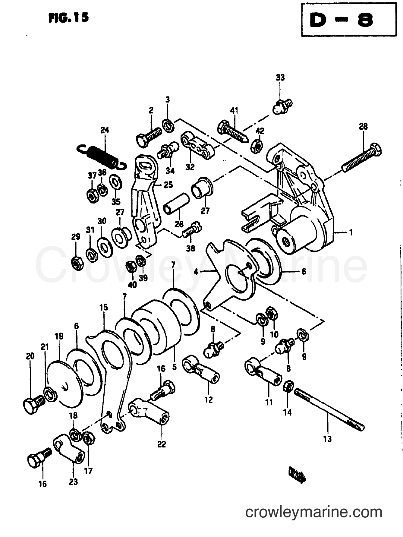 Suzuki Marine DT85 - THROTTLE / CLUTCH CONTROL (DT65F)