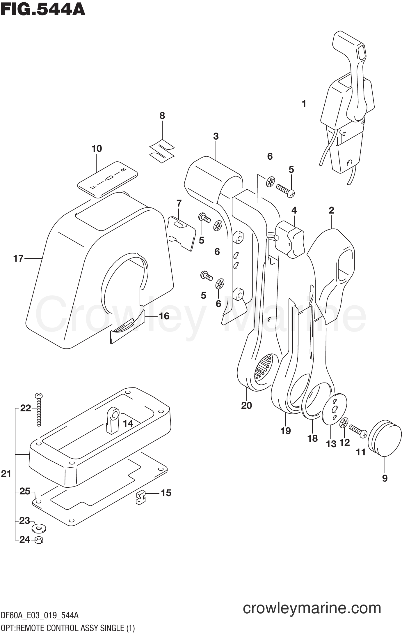 Suzuki Marine DF50AT 910001~ - OPT:REMOTE CONTROL ASSY SINGLE (1)