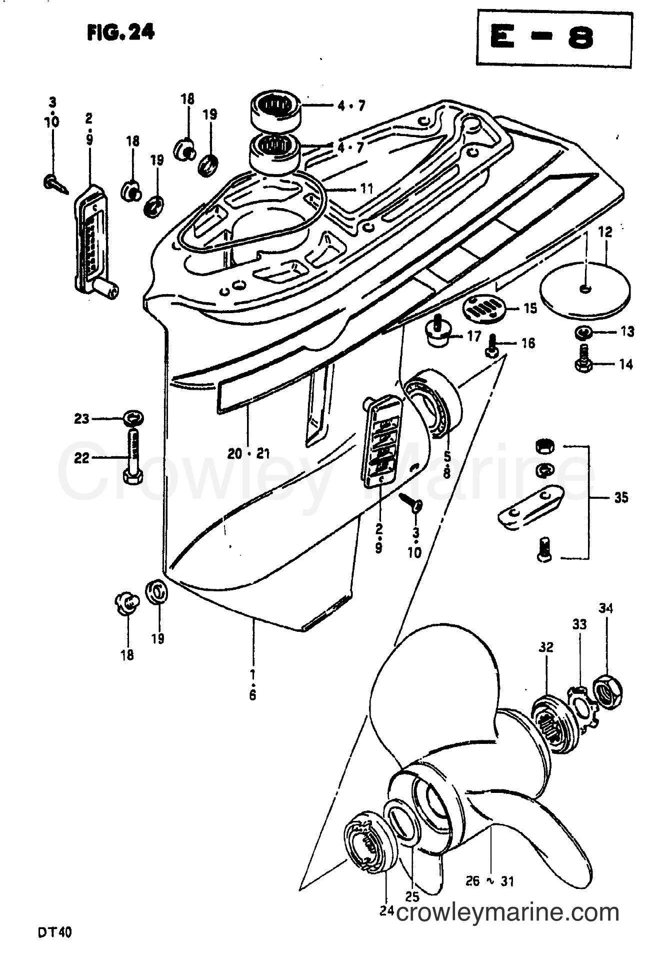 Suzuki Marine DT35 - GEAR CASE