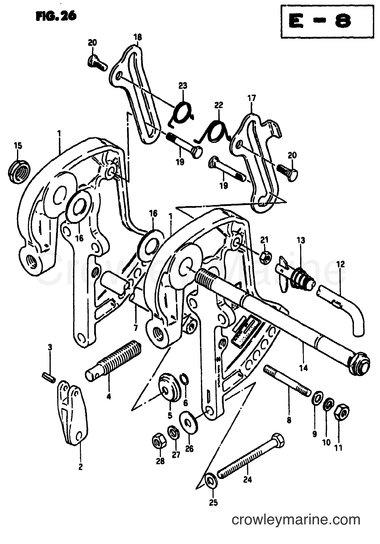 CLAMP BRACKET (DTGLFE13 ETC) - 1977 Two-Stroke Outboard 50 DT50