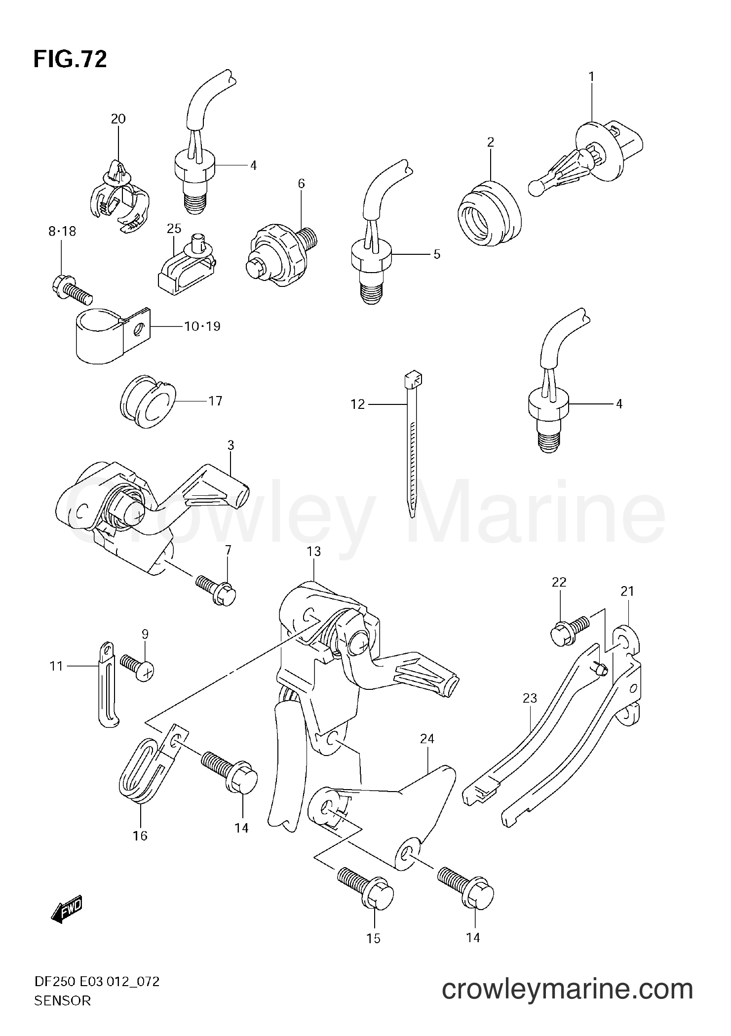 Suzuki Marine DF200 210001~ - SENSOR (DF200T E3)