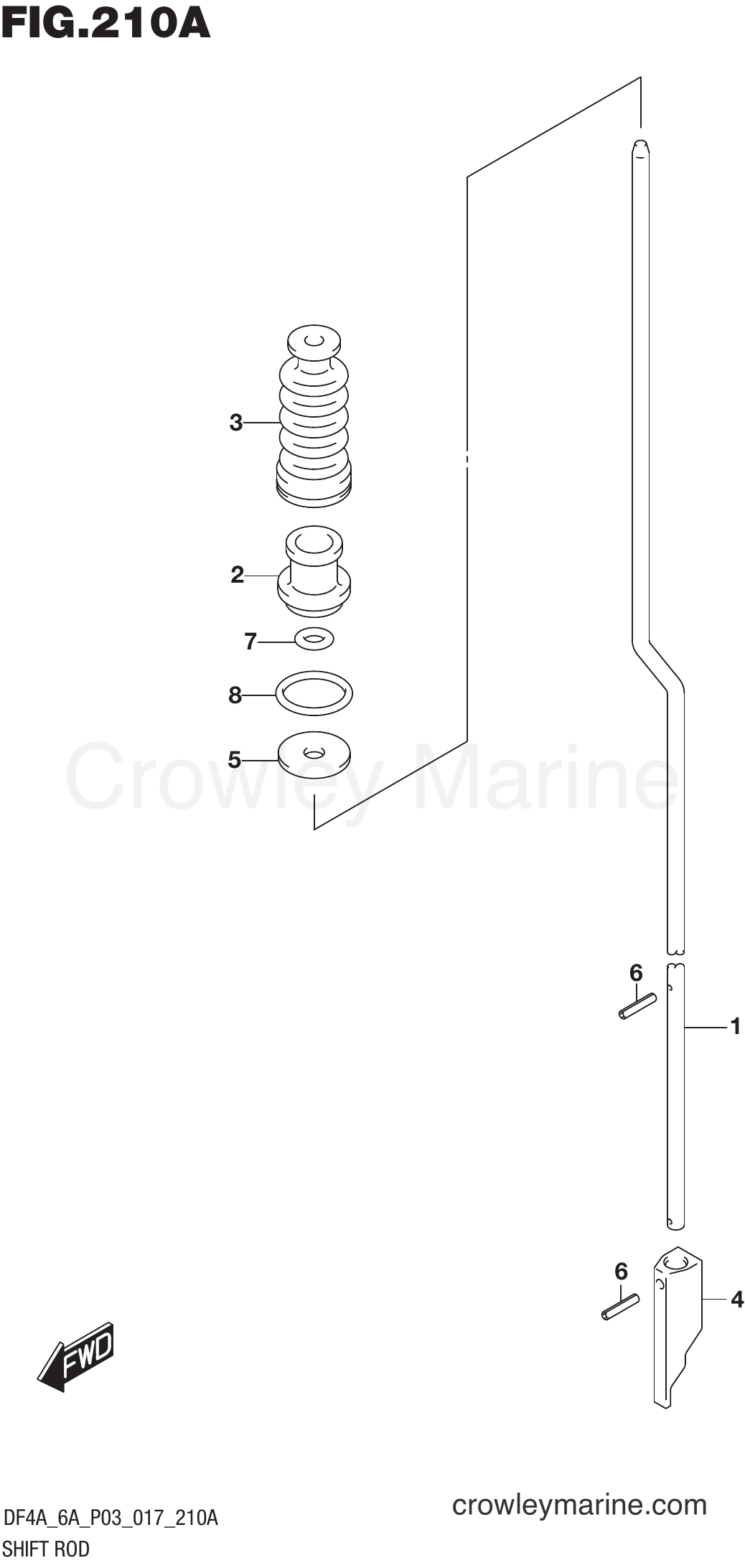 Suzuki Marine DF4A 710001~ - SHIFT ROD