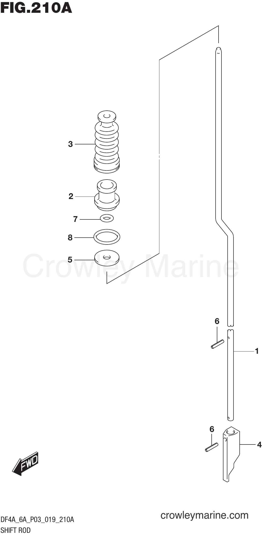 Suzuki Marine DF6A 9100011~ - SHIFT ROD