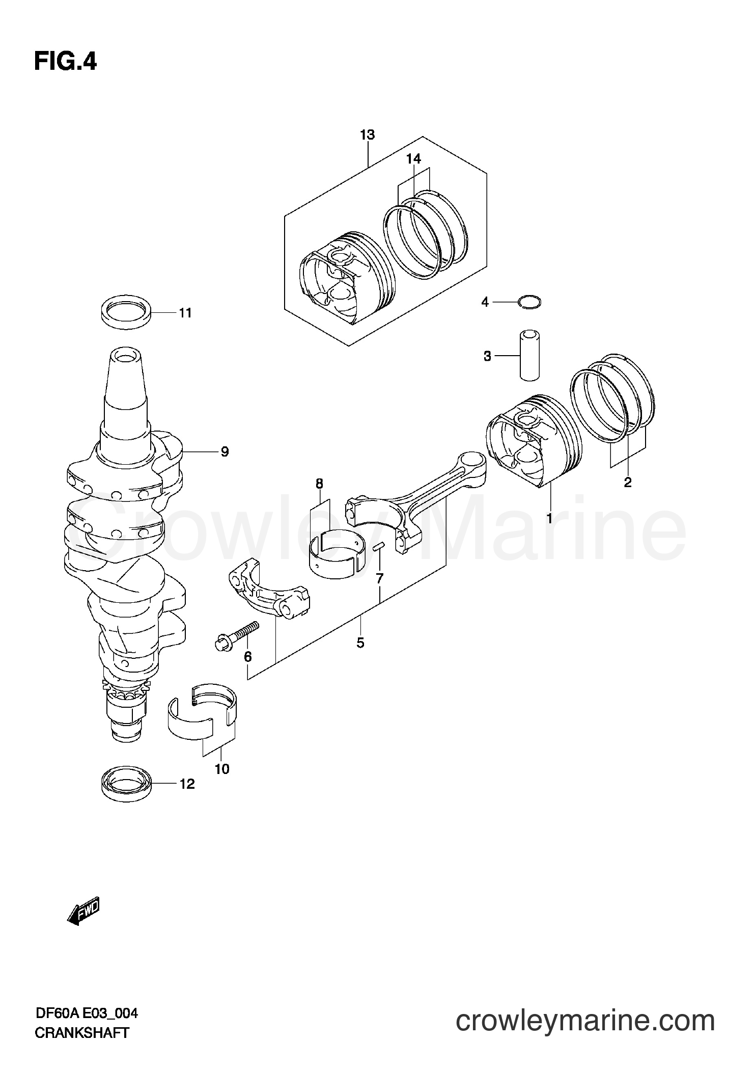 Suzuki Marine DF50A - CRANKSHAFT